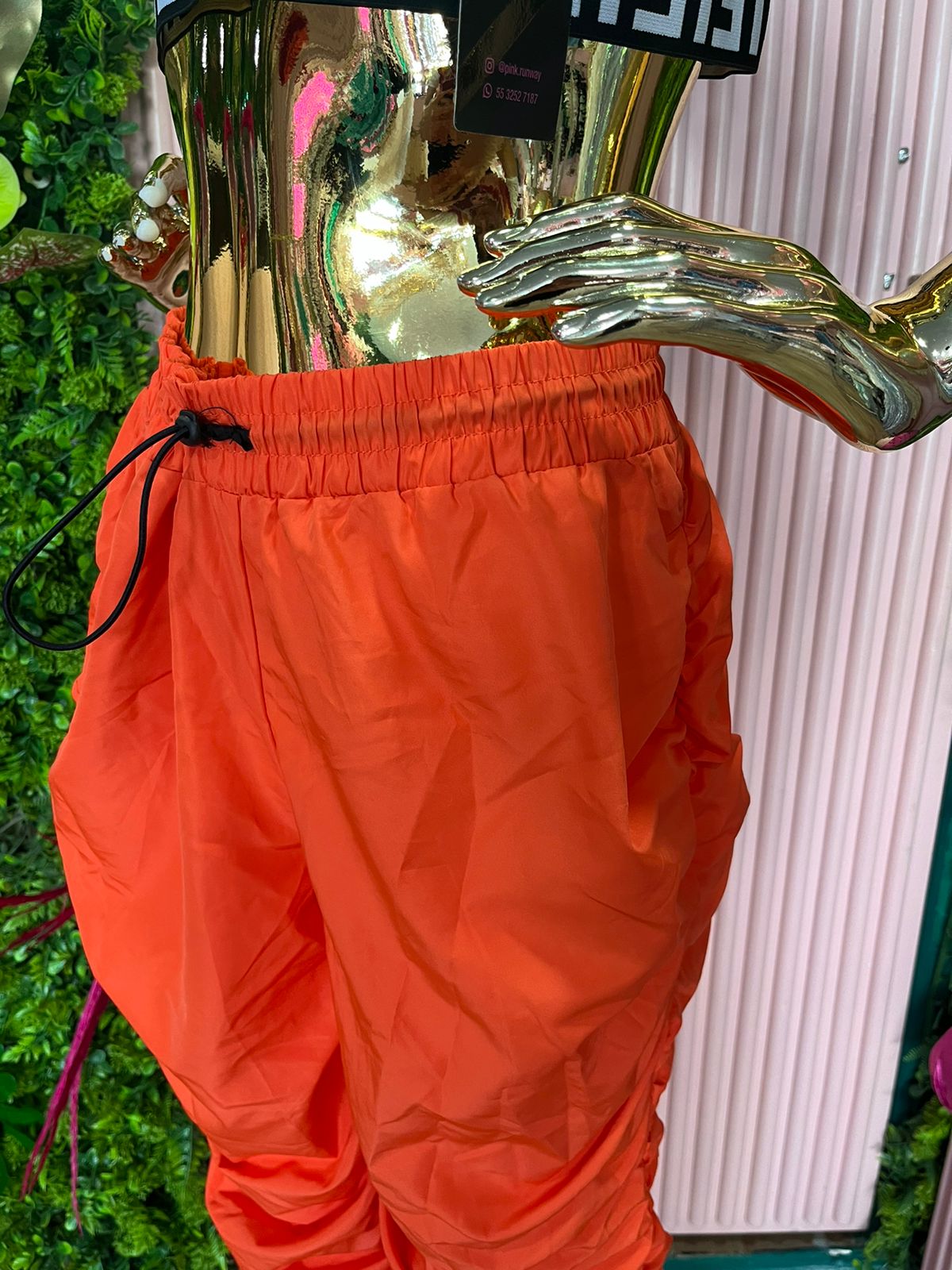 PANTALON TIPO PANS DRAPEADO NARANJA