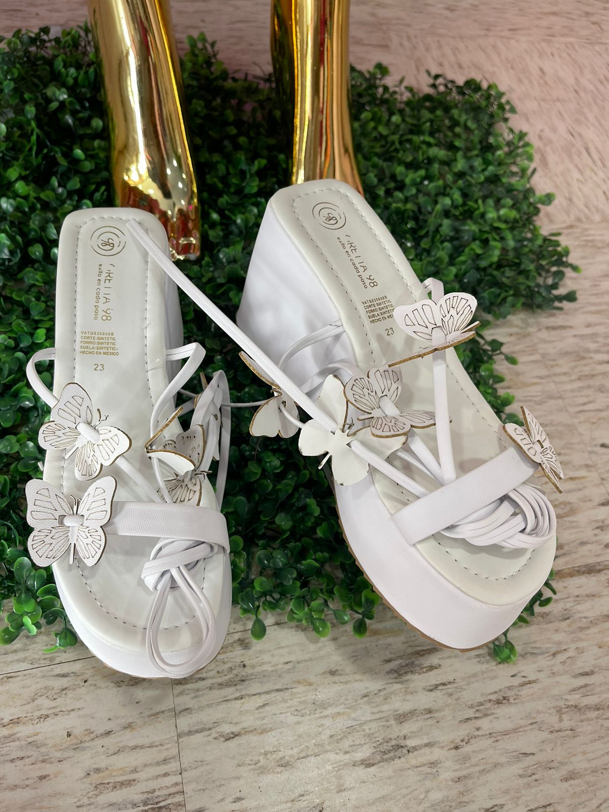 SANDALIAS PLATAFORMA MARIPOSAS WHITE