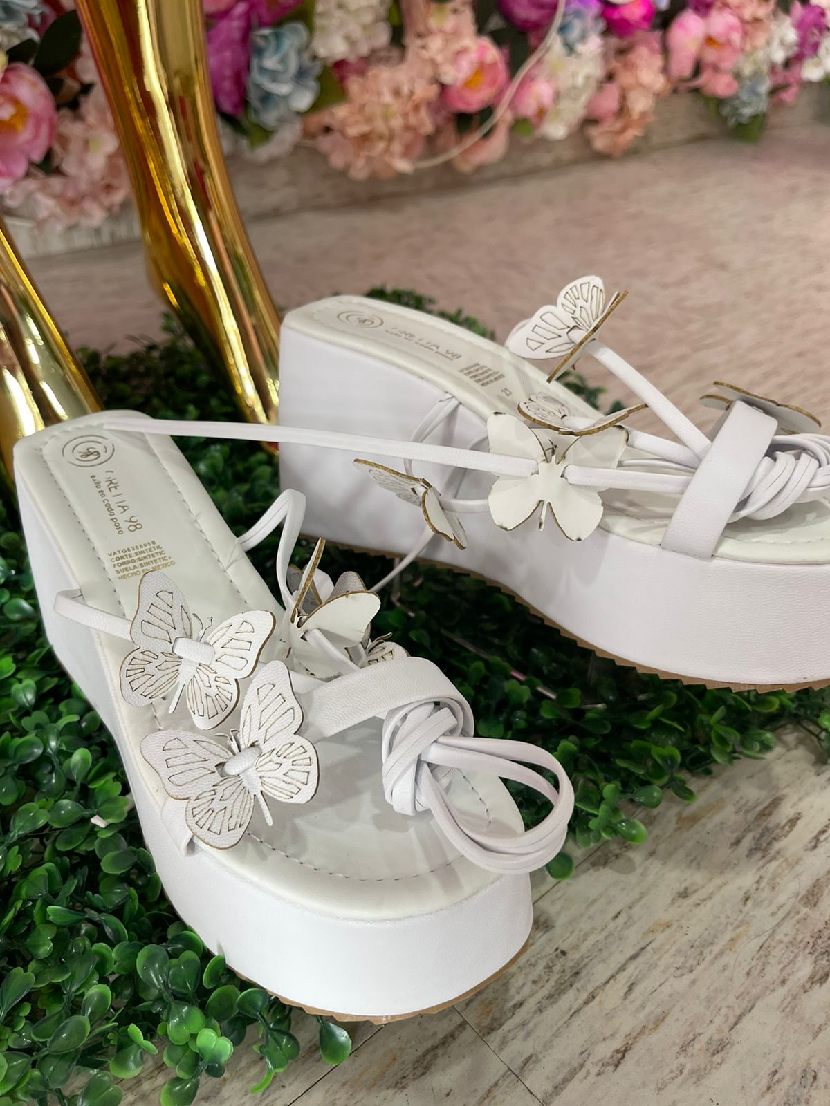 SANDALIAS PLATAFORMA MARIPOSAS WHITE