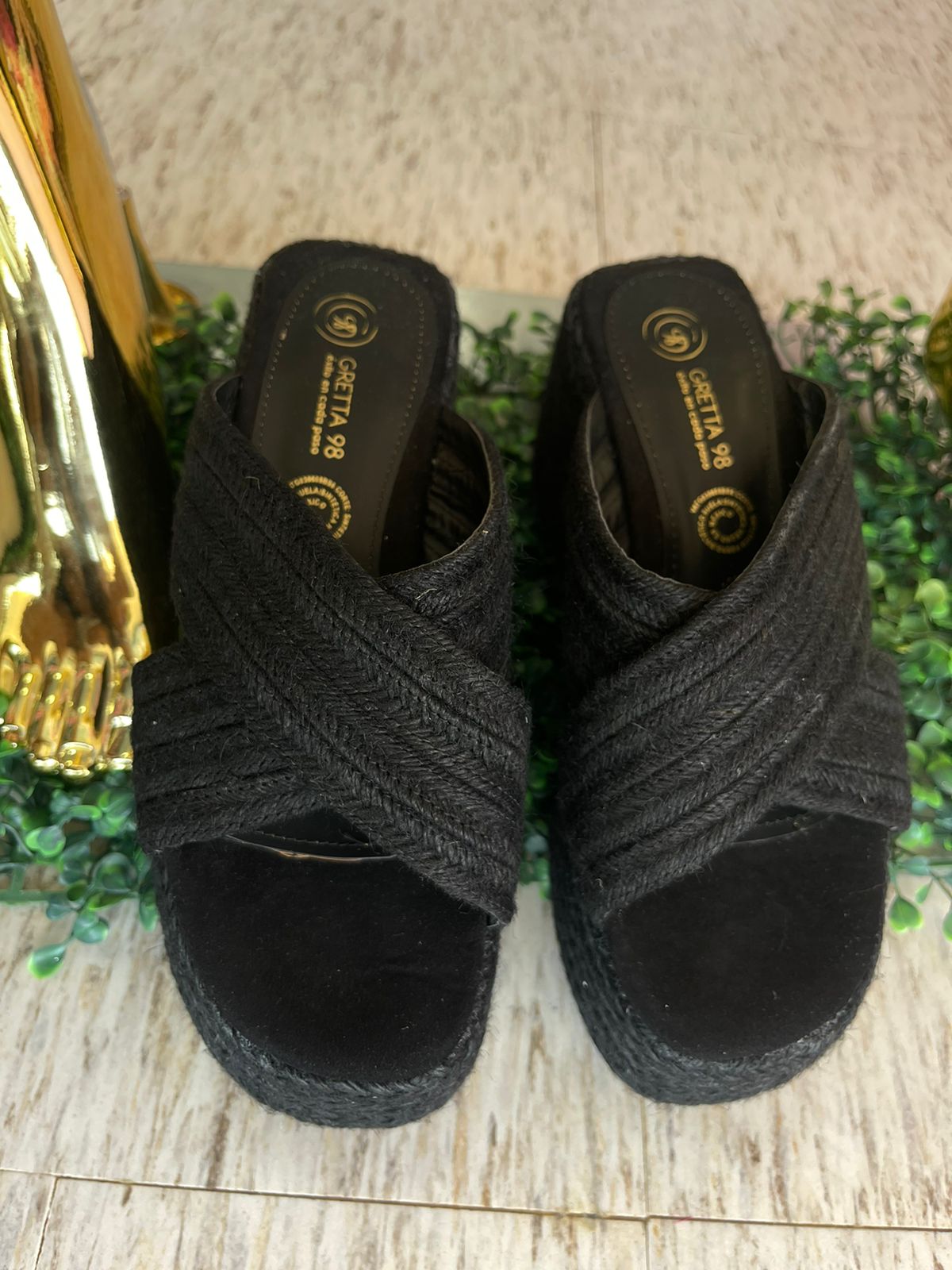 SANDALIAS PLATAFORMA TEJIDAS BLACK