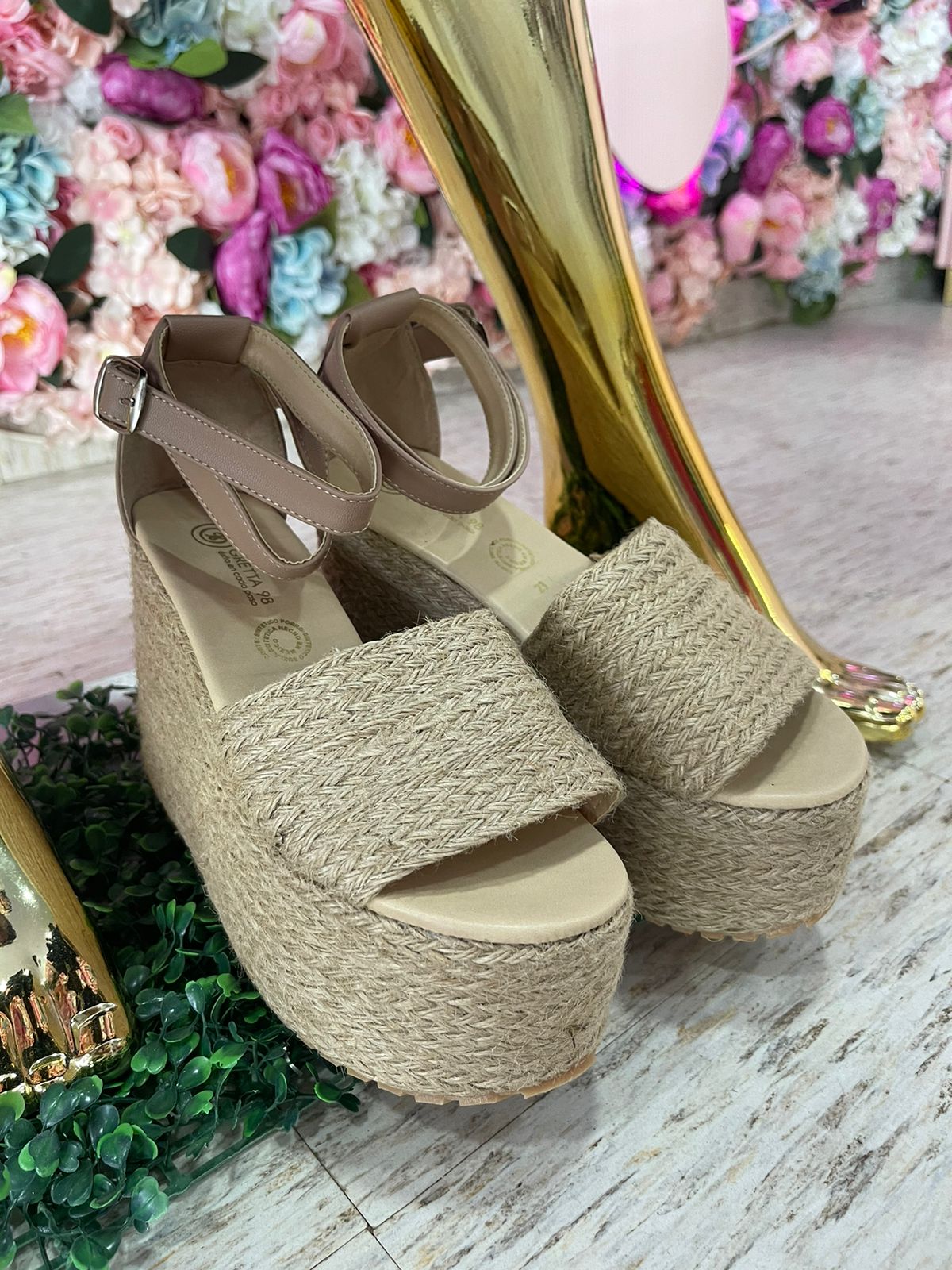 SANDALIAS PLATAFORMA TEJIDAS NUDE