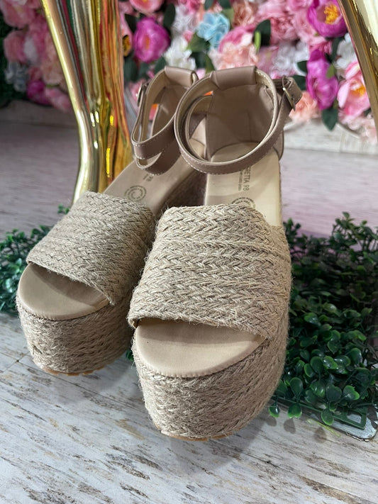 SANDALIAS PLATAFORMA TEJIDAS NUDE