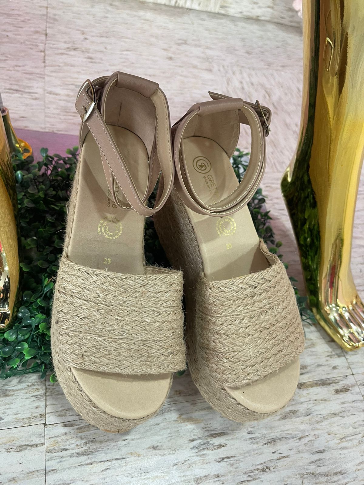 SANDALIAS PLATAFORMA TEJIDAS NUDE