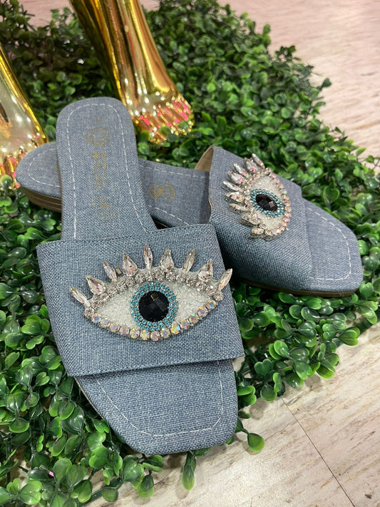 SANDALIAS OJO TURCO MEZCLILLA
