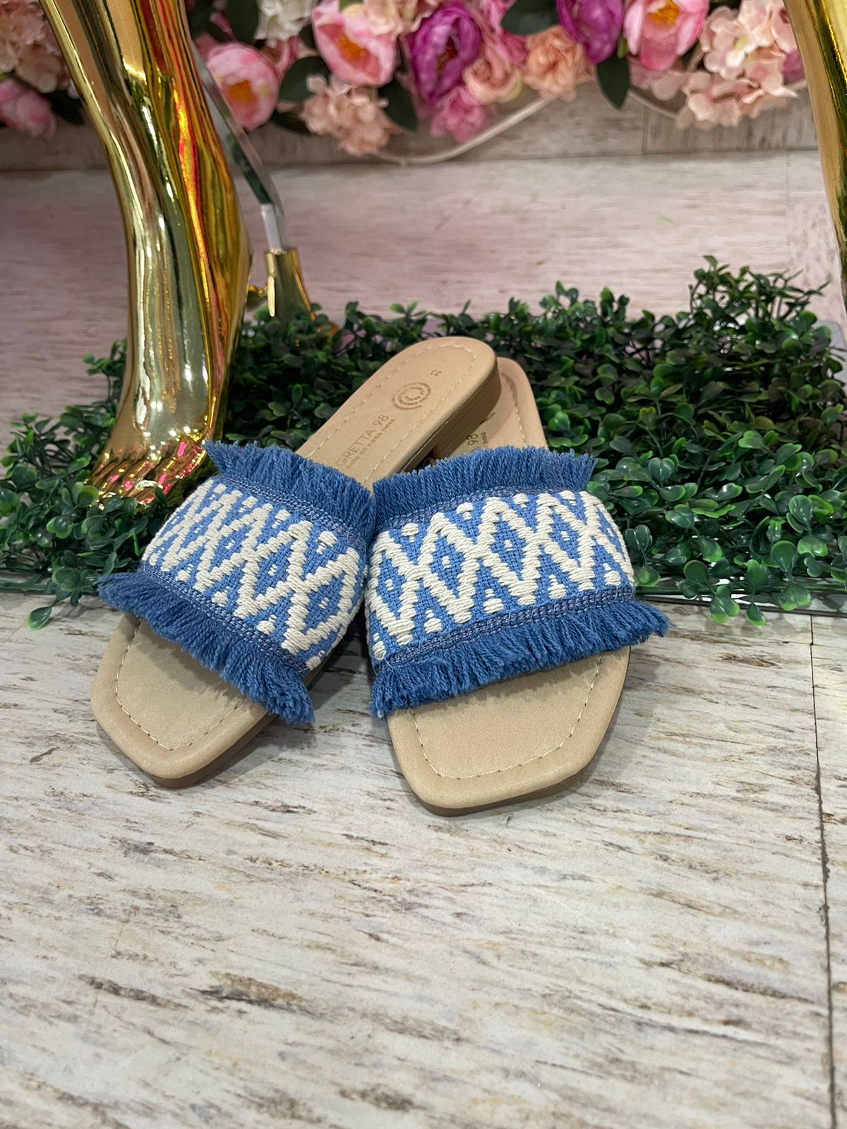 SANDALIAS TEJIDAS BLUE WHITE