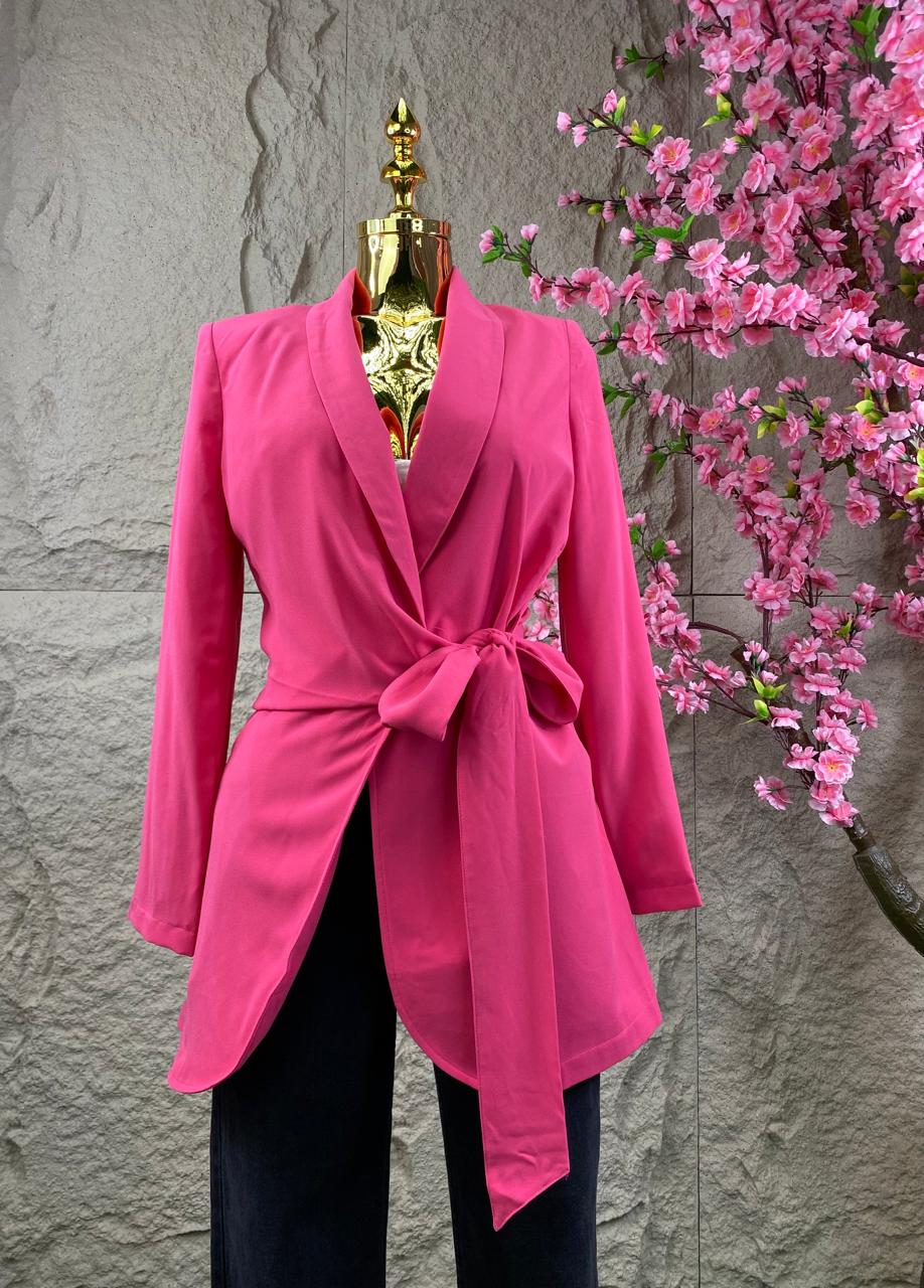 BLAZER TIPO VESTIDO CRUZADO ROSA