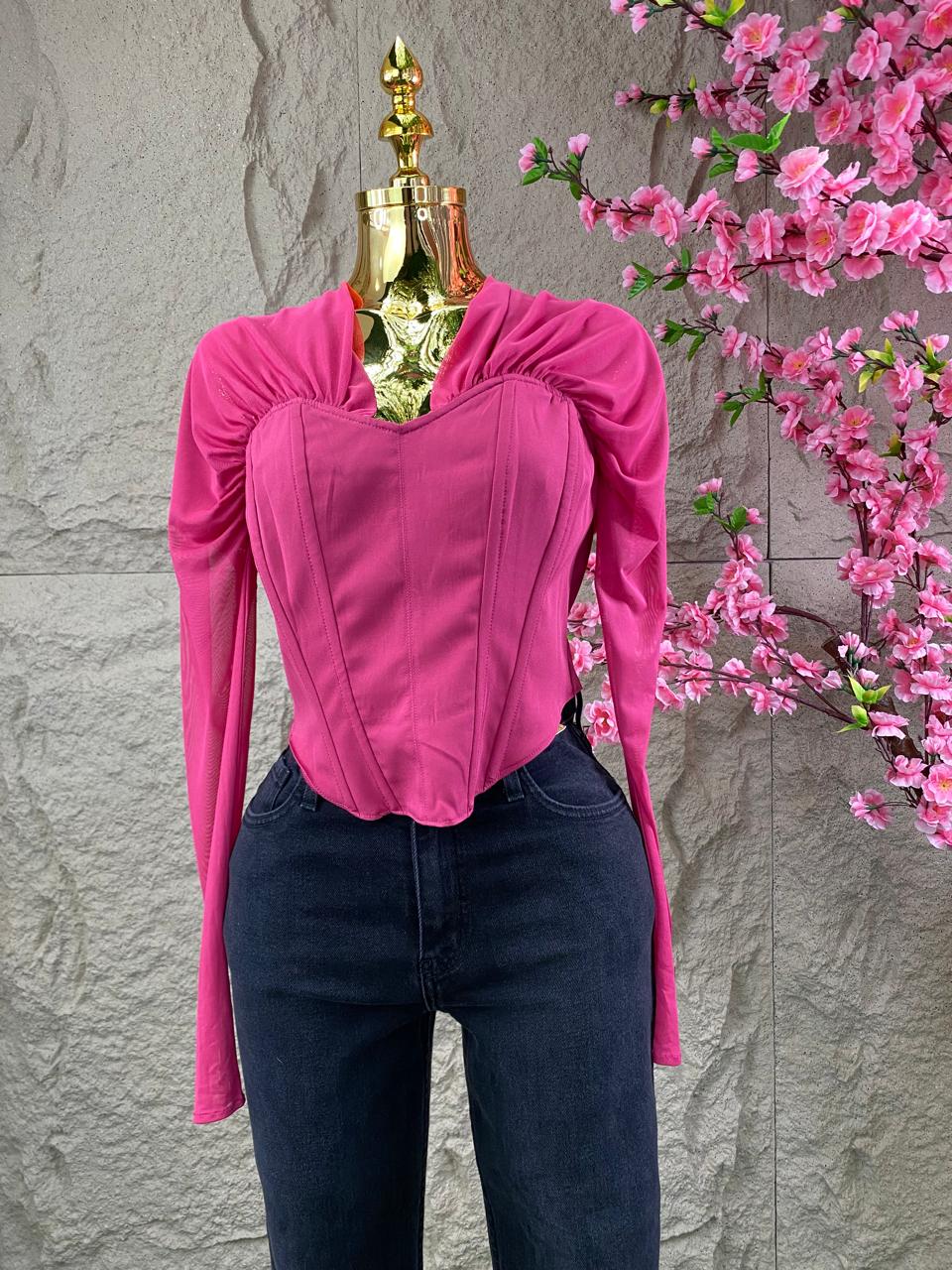BLUSA CORSET MANGA LARGA FIUSHA