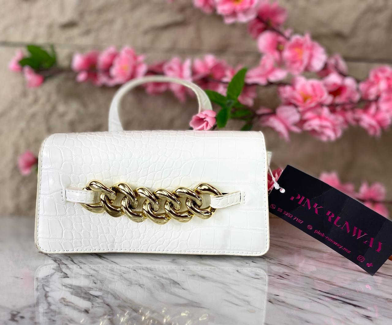 BOLSA FASHION BLANCA CON APPS CADENA
