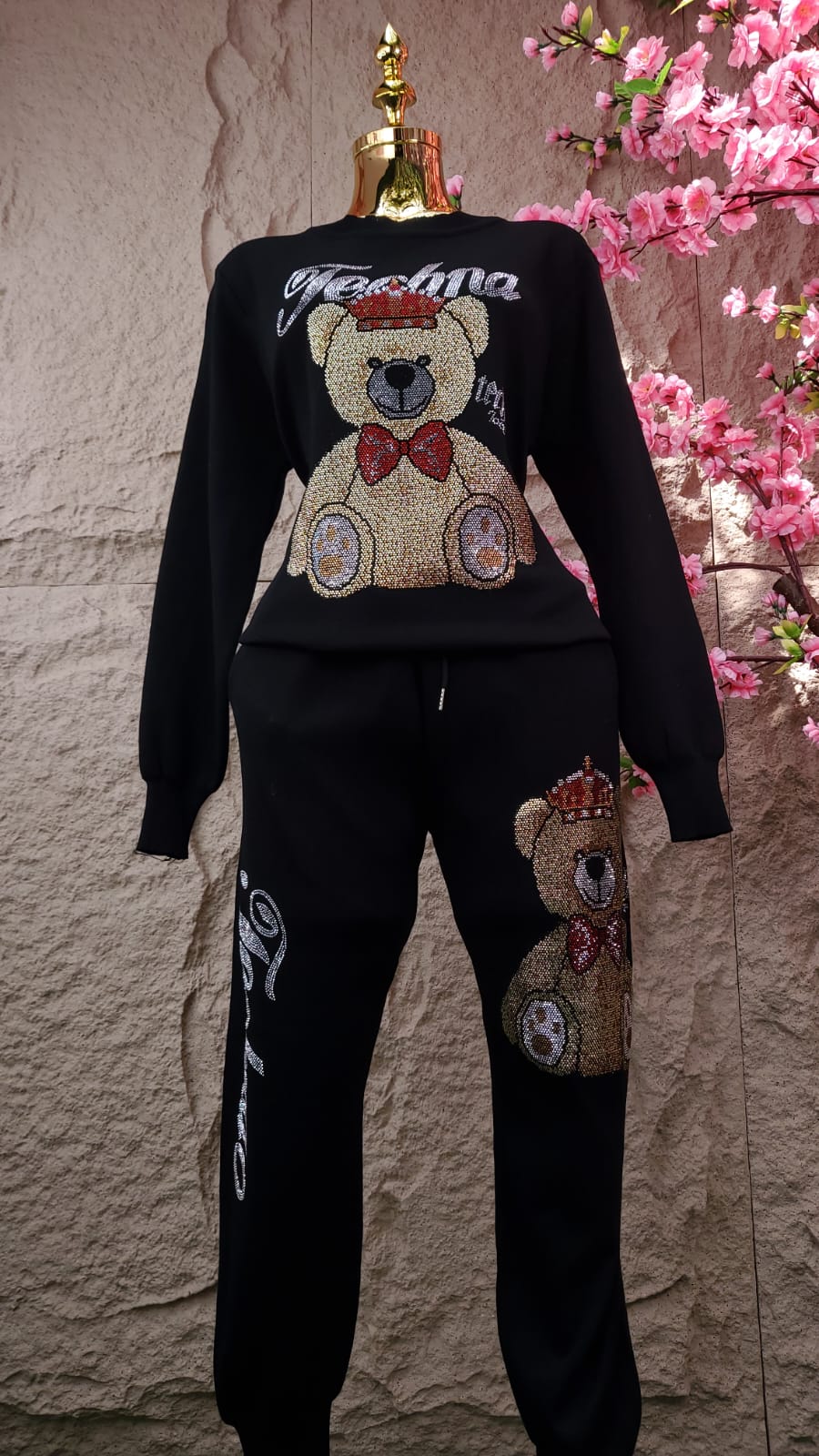 CONJUNTO PANS OSOS DE BRILLOS NEGROS