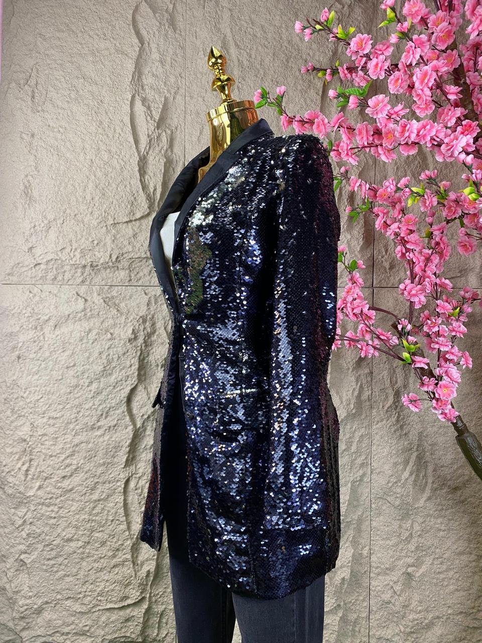 BLAZER LENTEJUELA DOS CARAS NEGRO/PLATA