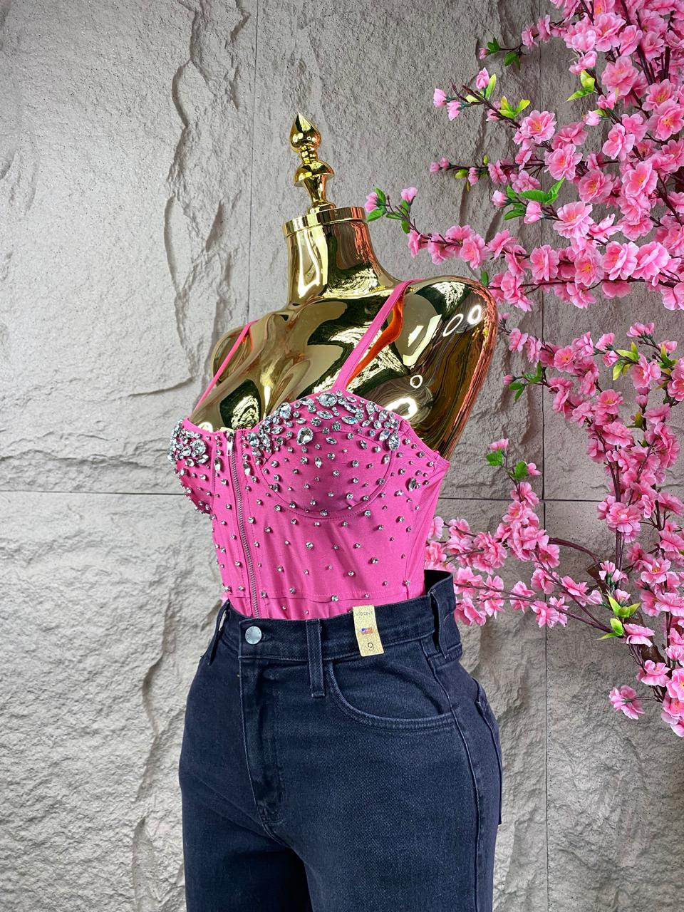 BLUSA BODY DE TIRANTES CON BROQUELES FIUSHA