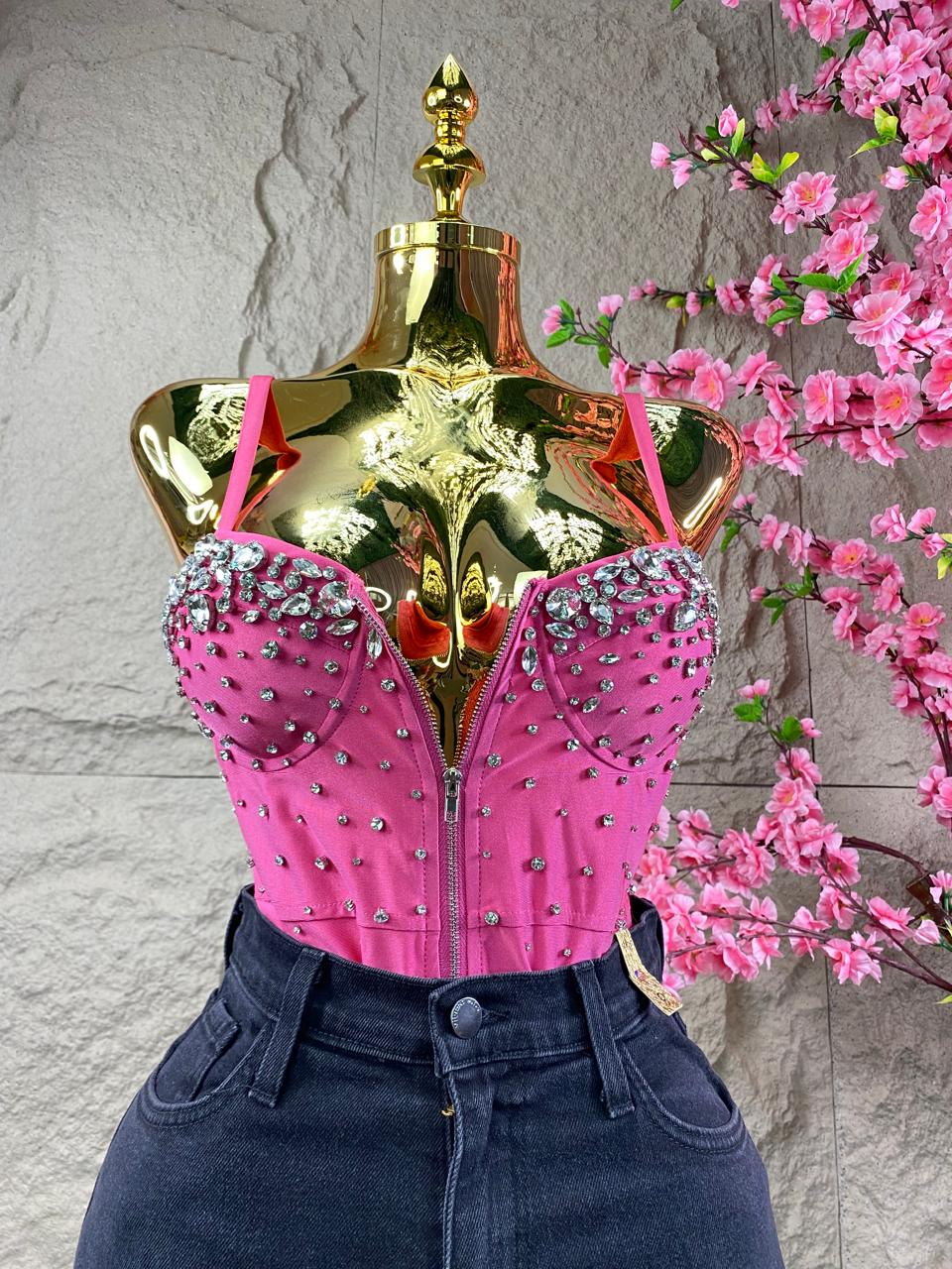 BLUSA BODY DE TIRANTES CON BROQUELES FIUSHA