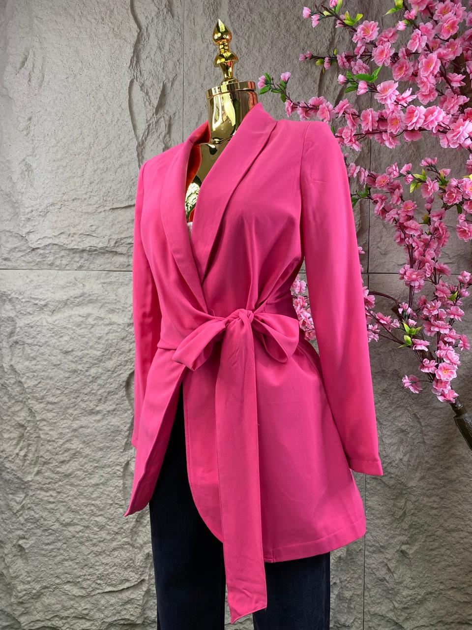 BLAZER TIPO VESTIDO CRUZADO ROSA