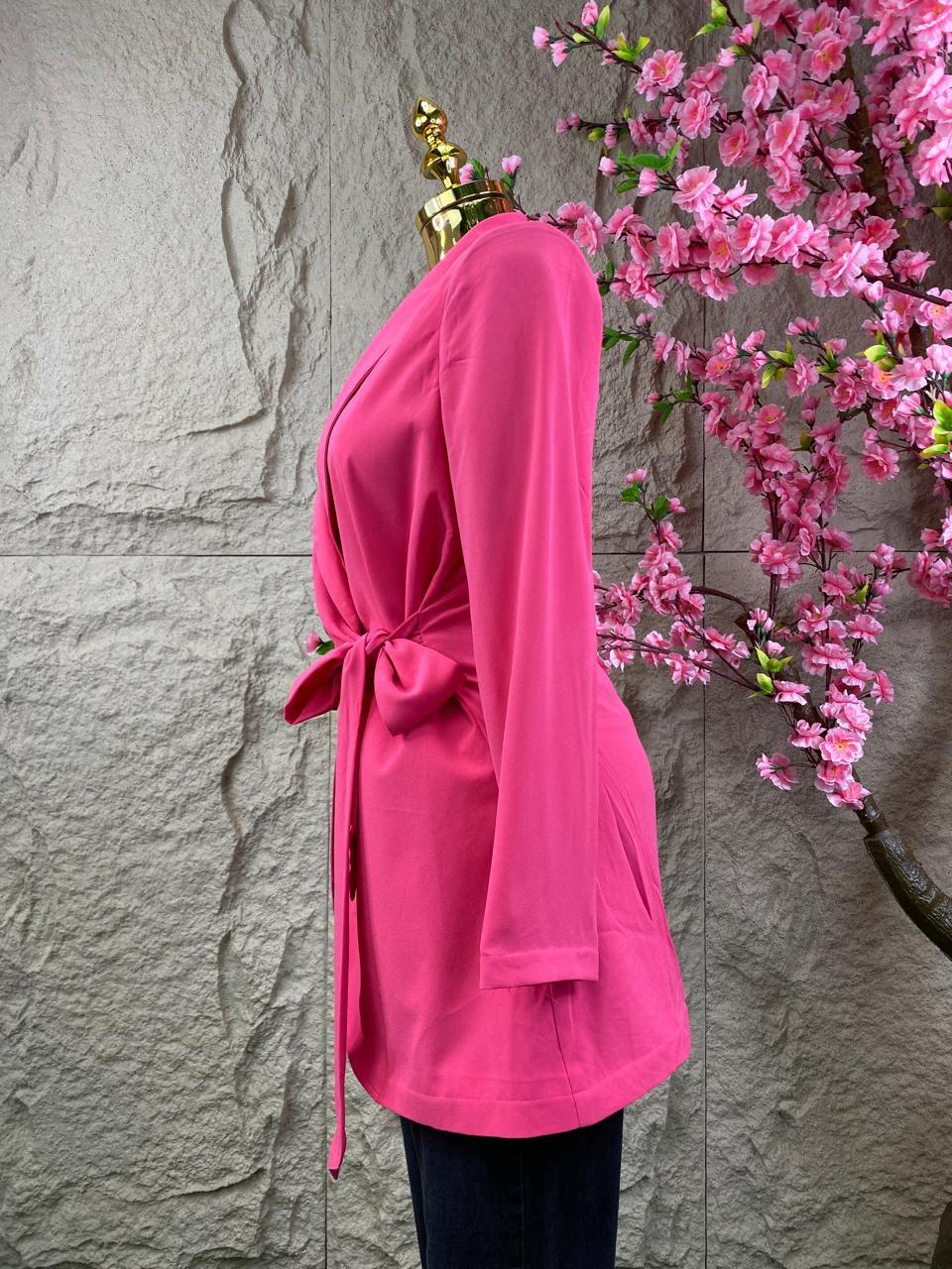 BLAZER TIPO VESTIDO CRUZADO ROSA