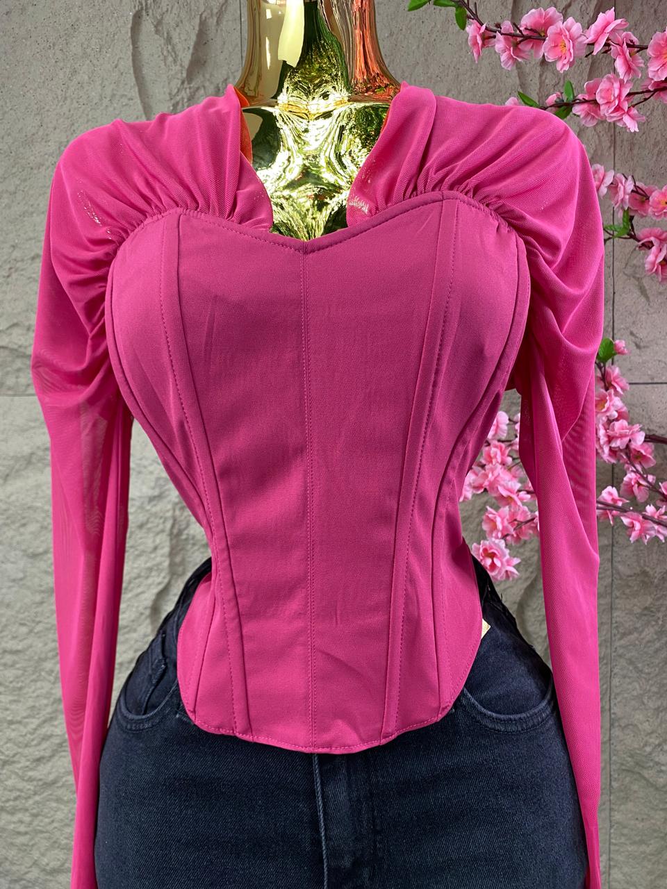 BLUSA CORSET MANGA LARGA FIUSHA