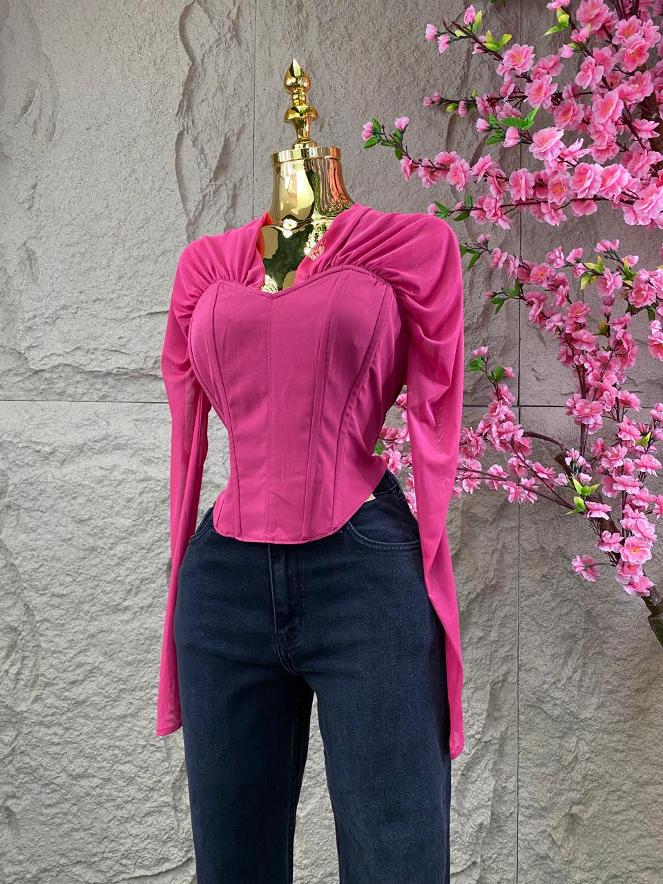 BLUSA CORSET MANGA LARGA FIUSHA