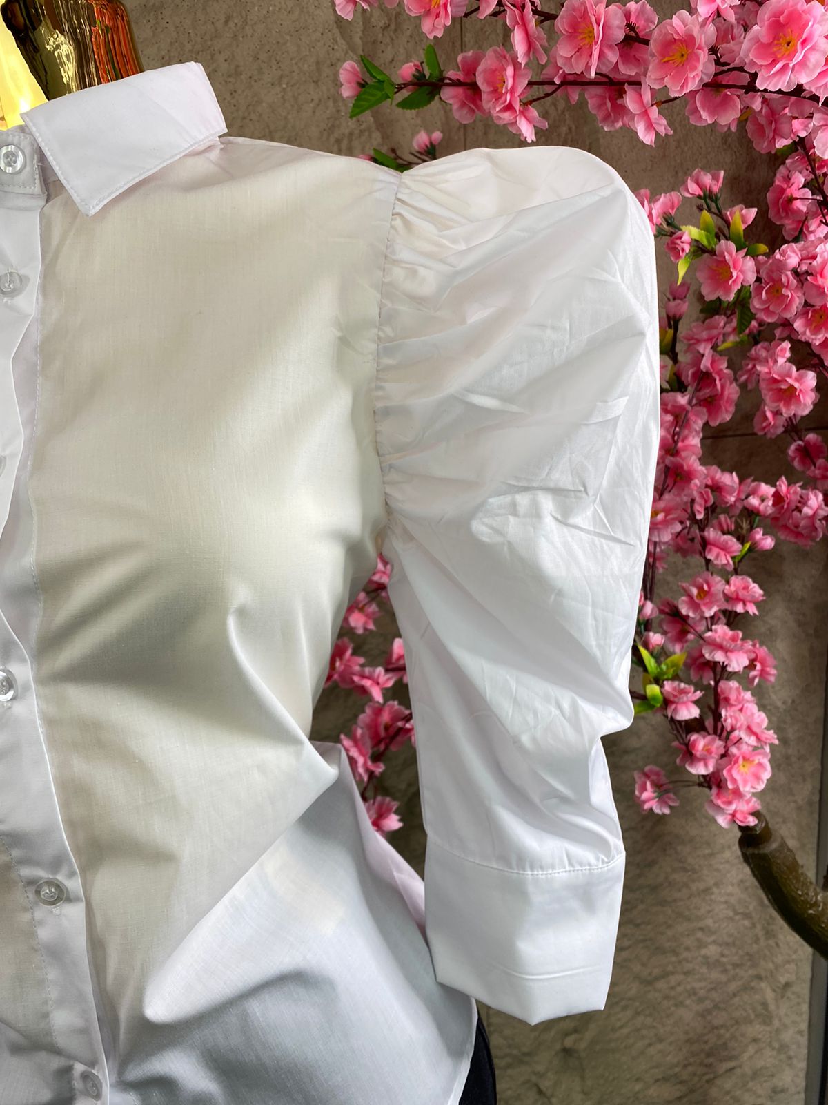 BLUSA ML PLIZADA BLANCO