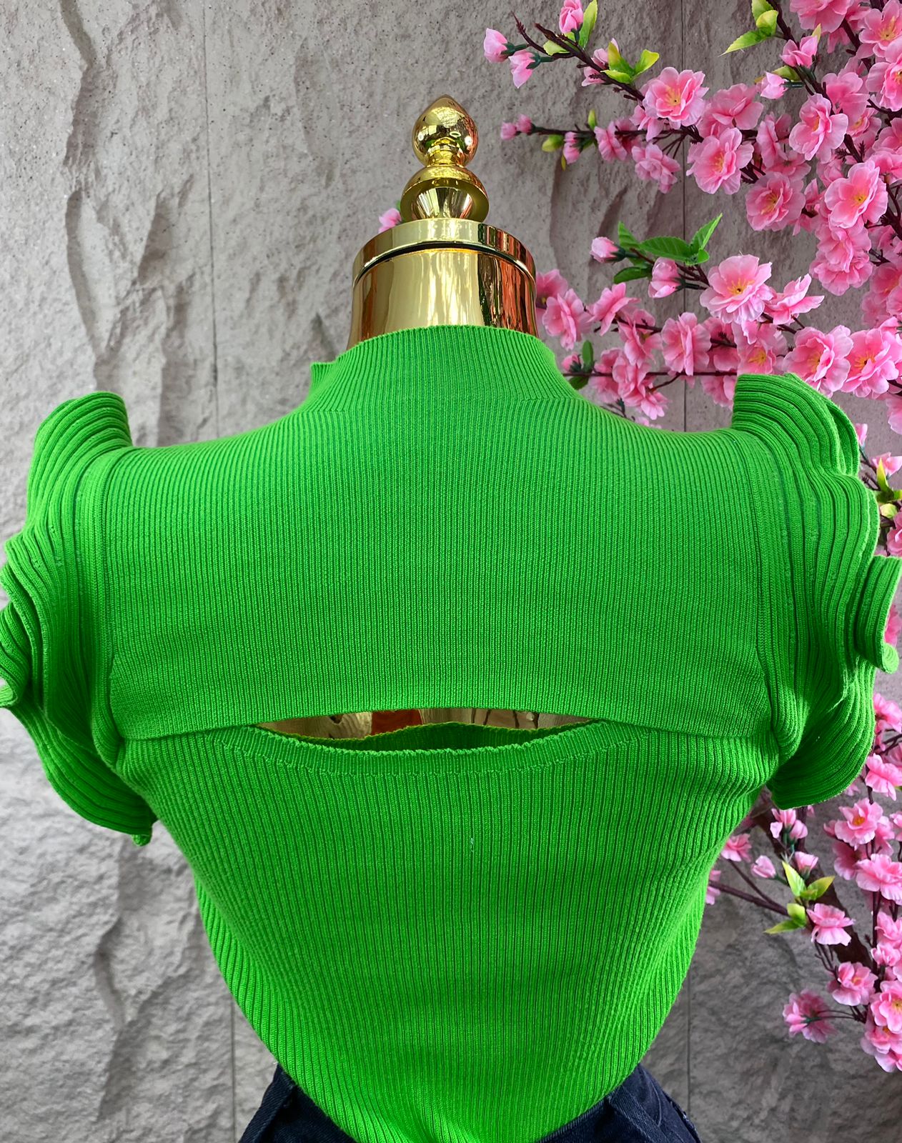 BLUSA MC DE PUNTO CON OLANES COLORES