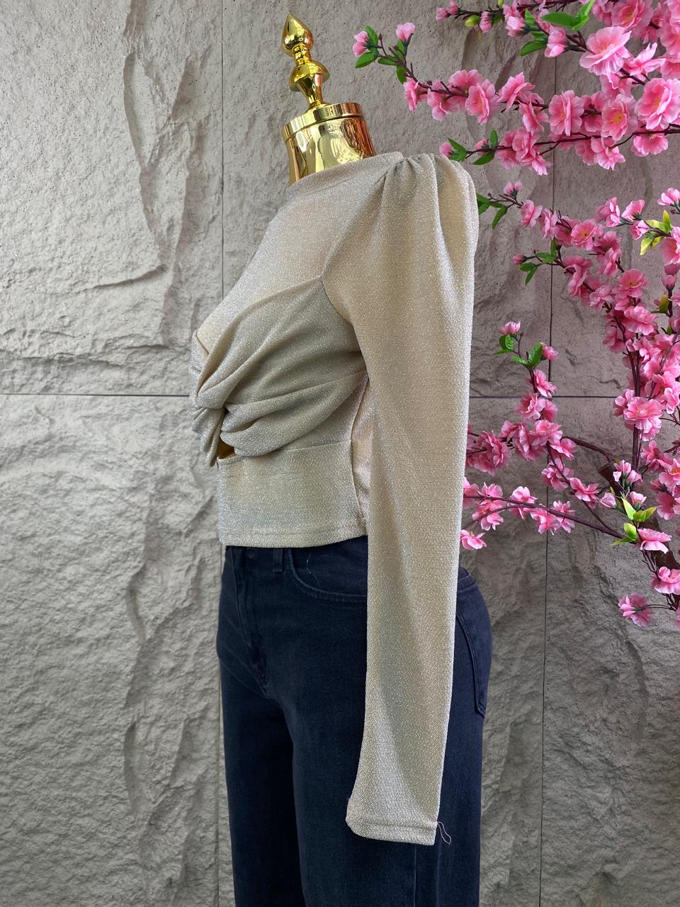 BLUSA TOP ML DORADO