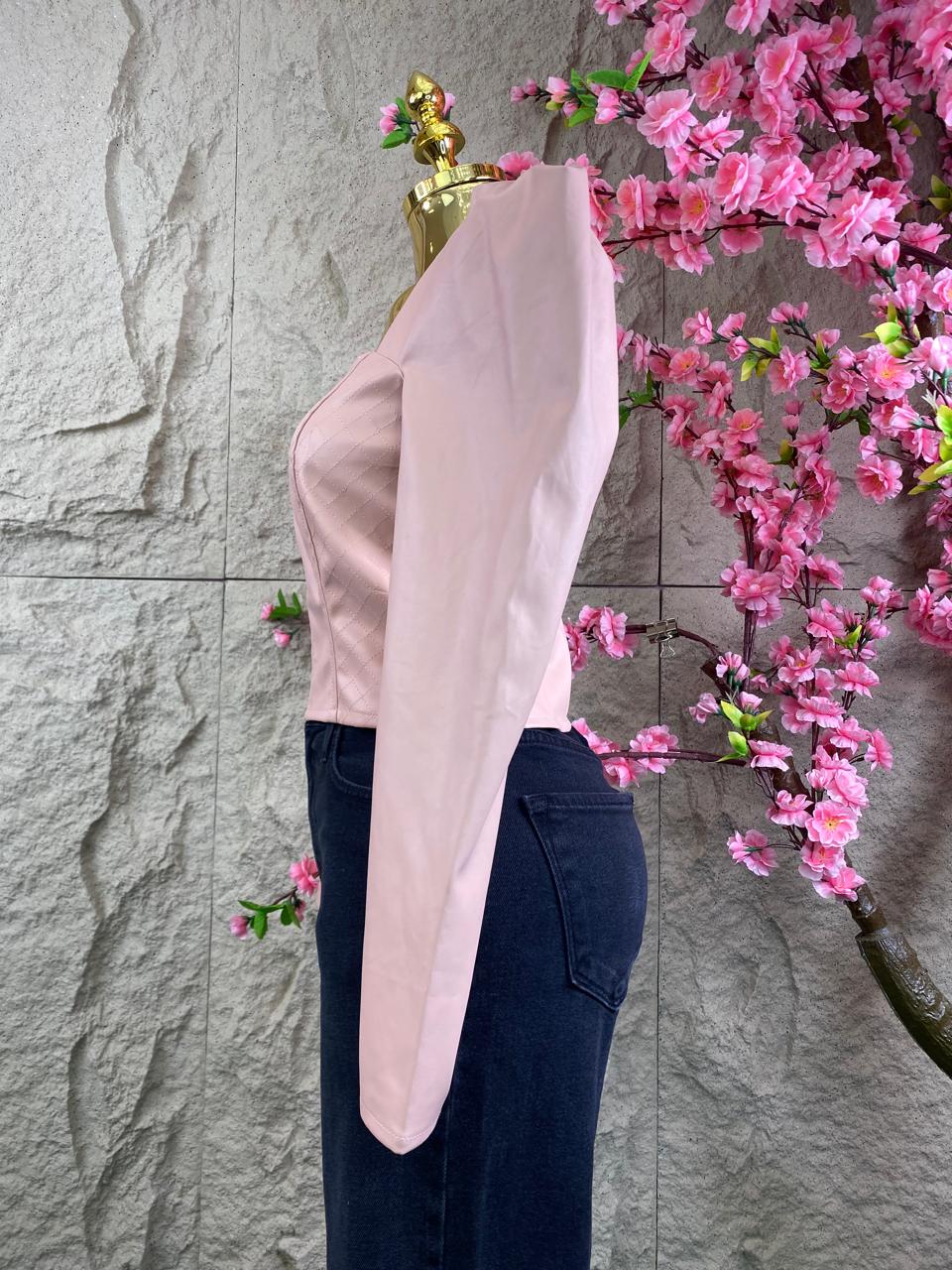 BLUSA TOP ML VINIPIEL ROSA