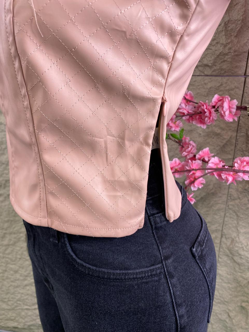 BLUSA TOP ML VINIPIEL ROSA