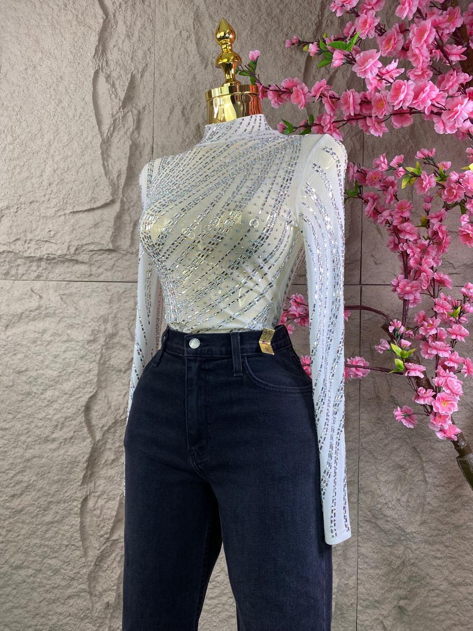 BODY ML CON BRILLOS BLANCO