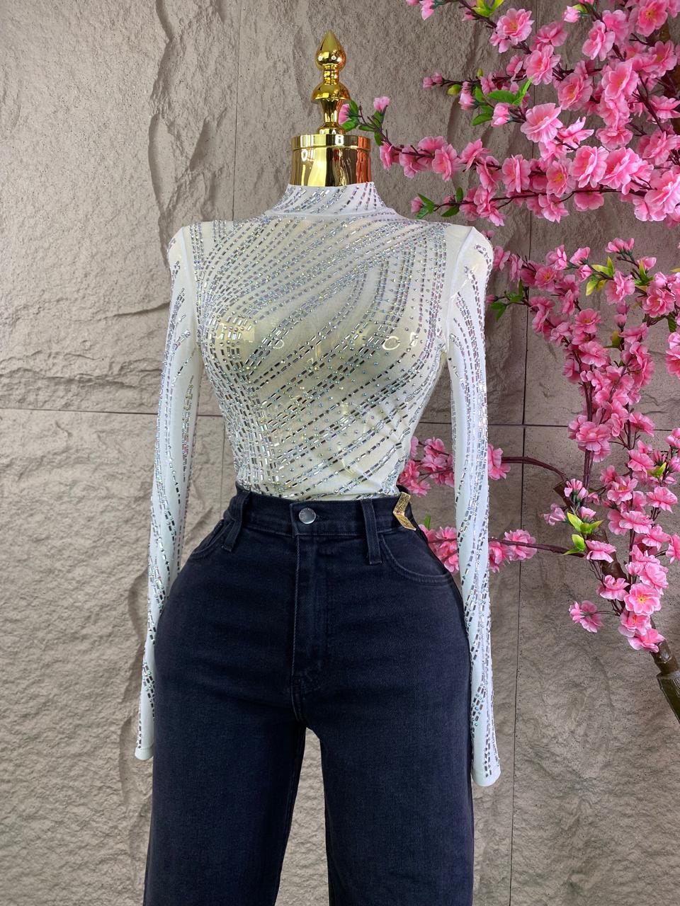 BODY ML CON BRILLOS BLANCO