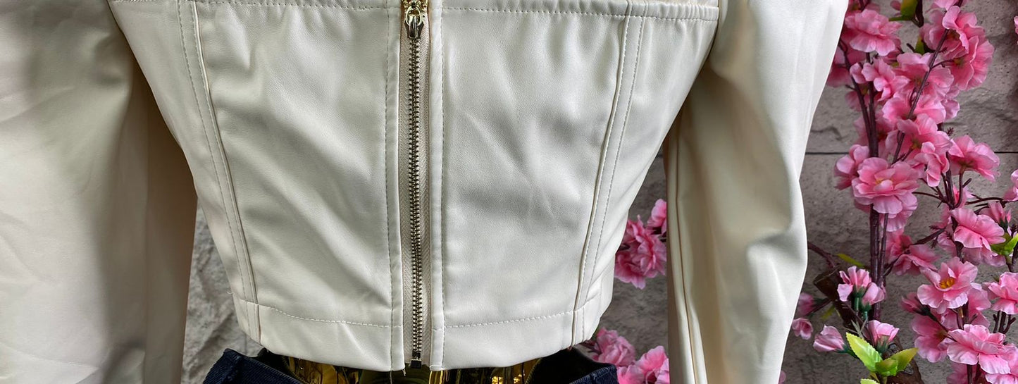 BLUSA TOP ML VINIPIEL BEIGE