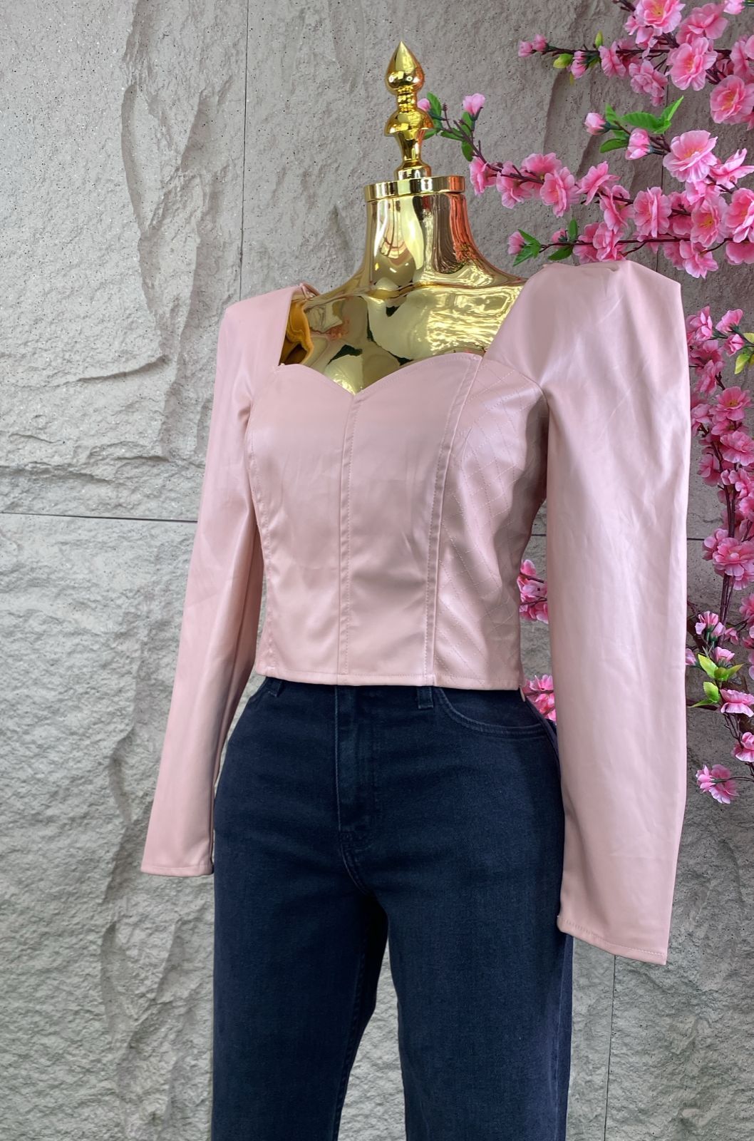 BLUSA TOP ML VINIPIEL ROSA