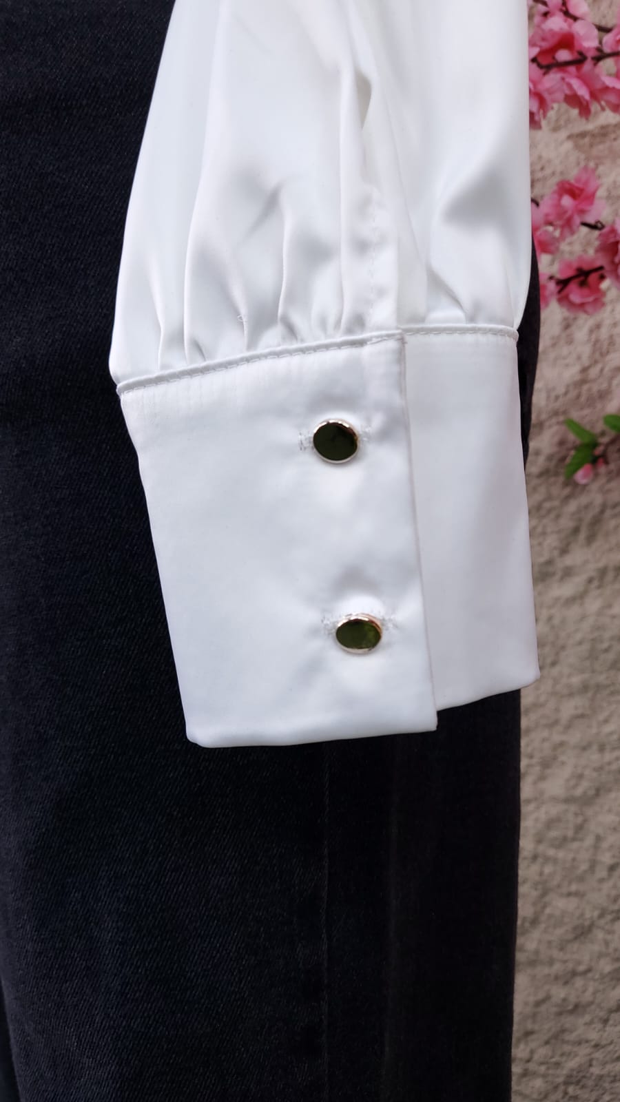 CAMISA SATINADA BLANCA