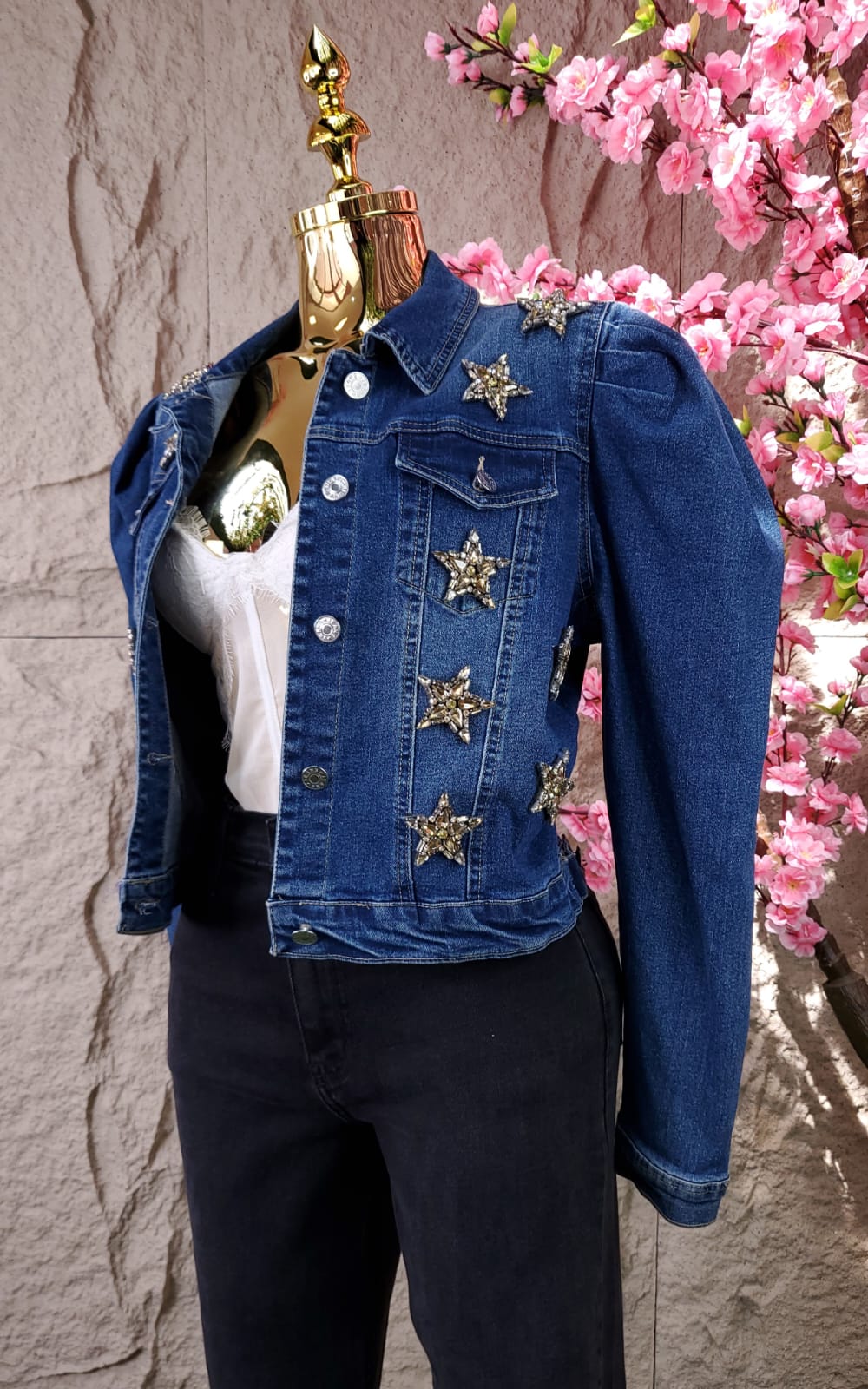 CHAMARRA DE MEZCLILLA ESTRELLAS