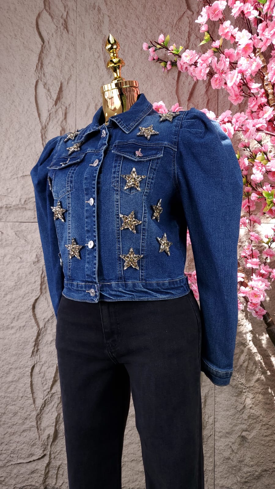 CHAMARRA DE MEZCLILLA ESTRELLAS