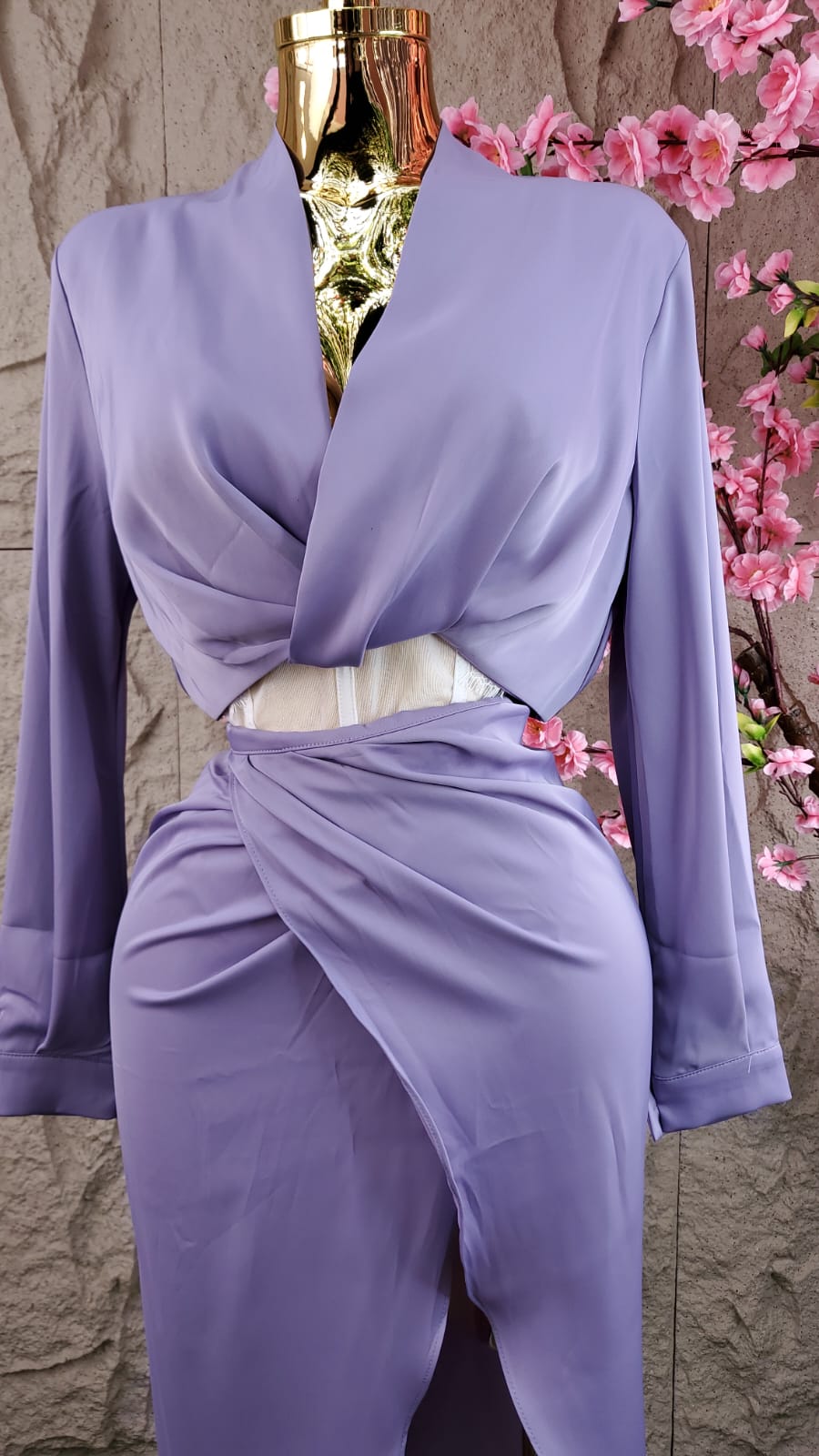 CONJUNTO BLUSA ML /FALDA LILA