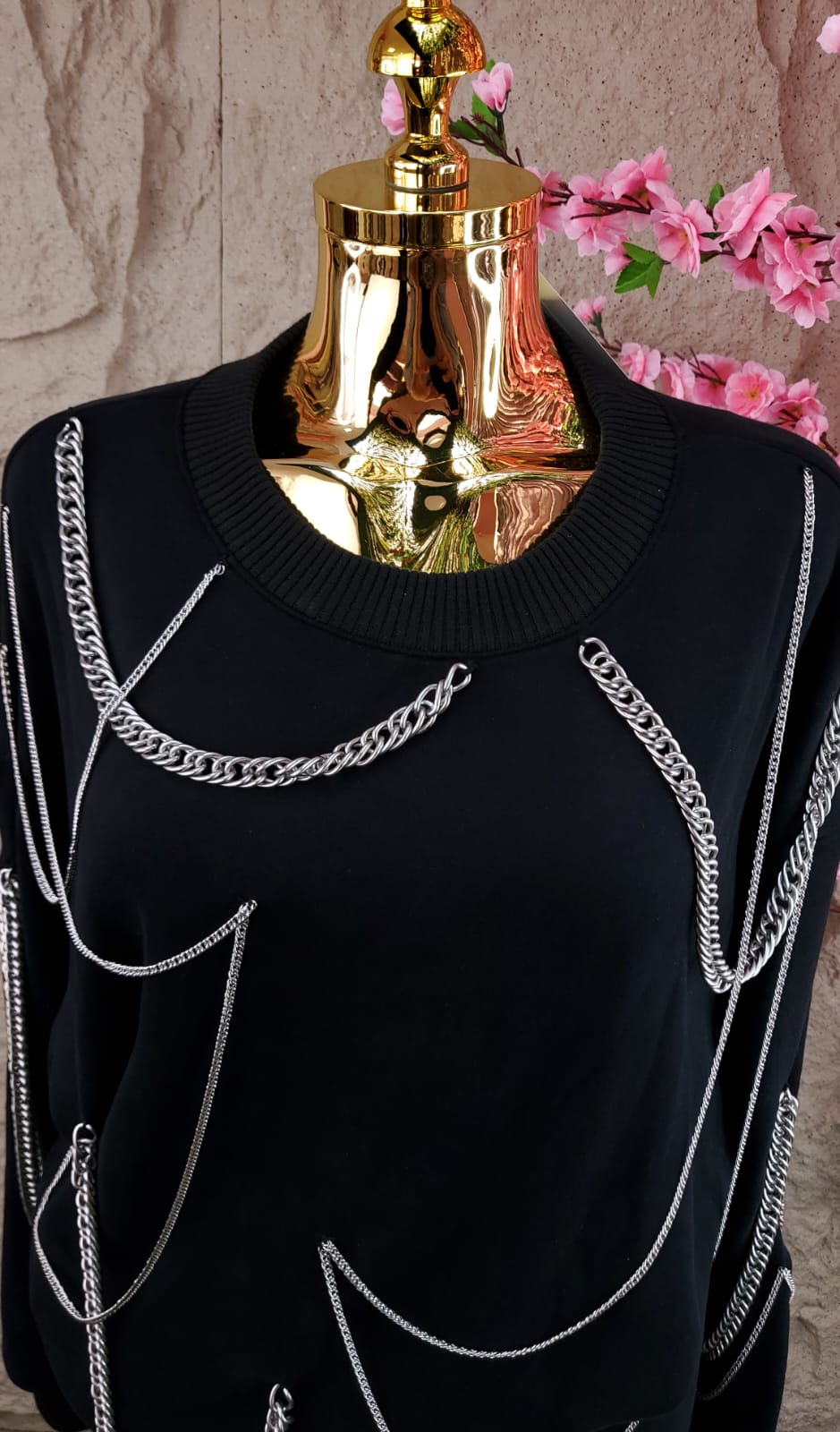 CONJUNTO DEPORTIVO CON CADENAS NEGRO