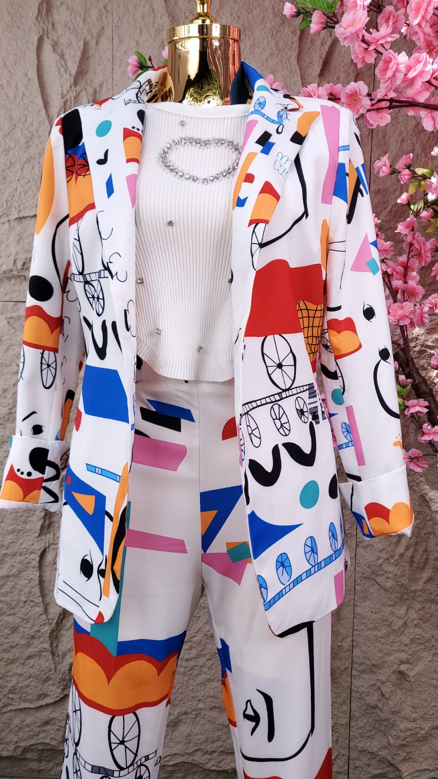 CONJUNTO PANT/SACO CIRCUS MULTICOLOR