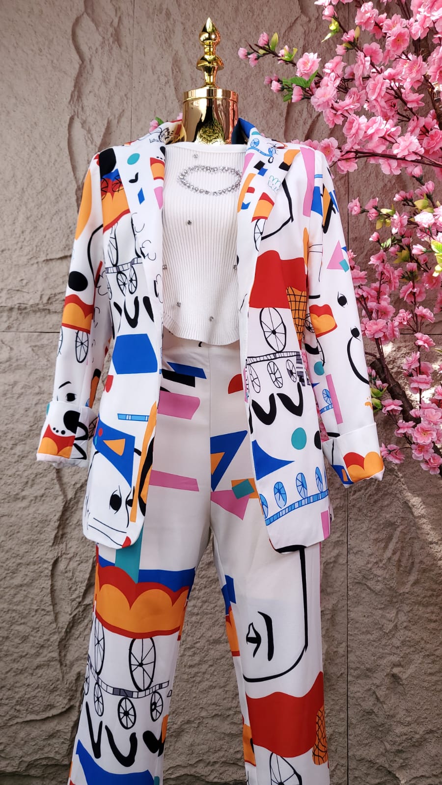 CONJUNTO PANT/SACO CIRCUS MULTICOLOR