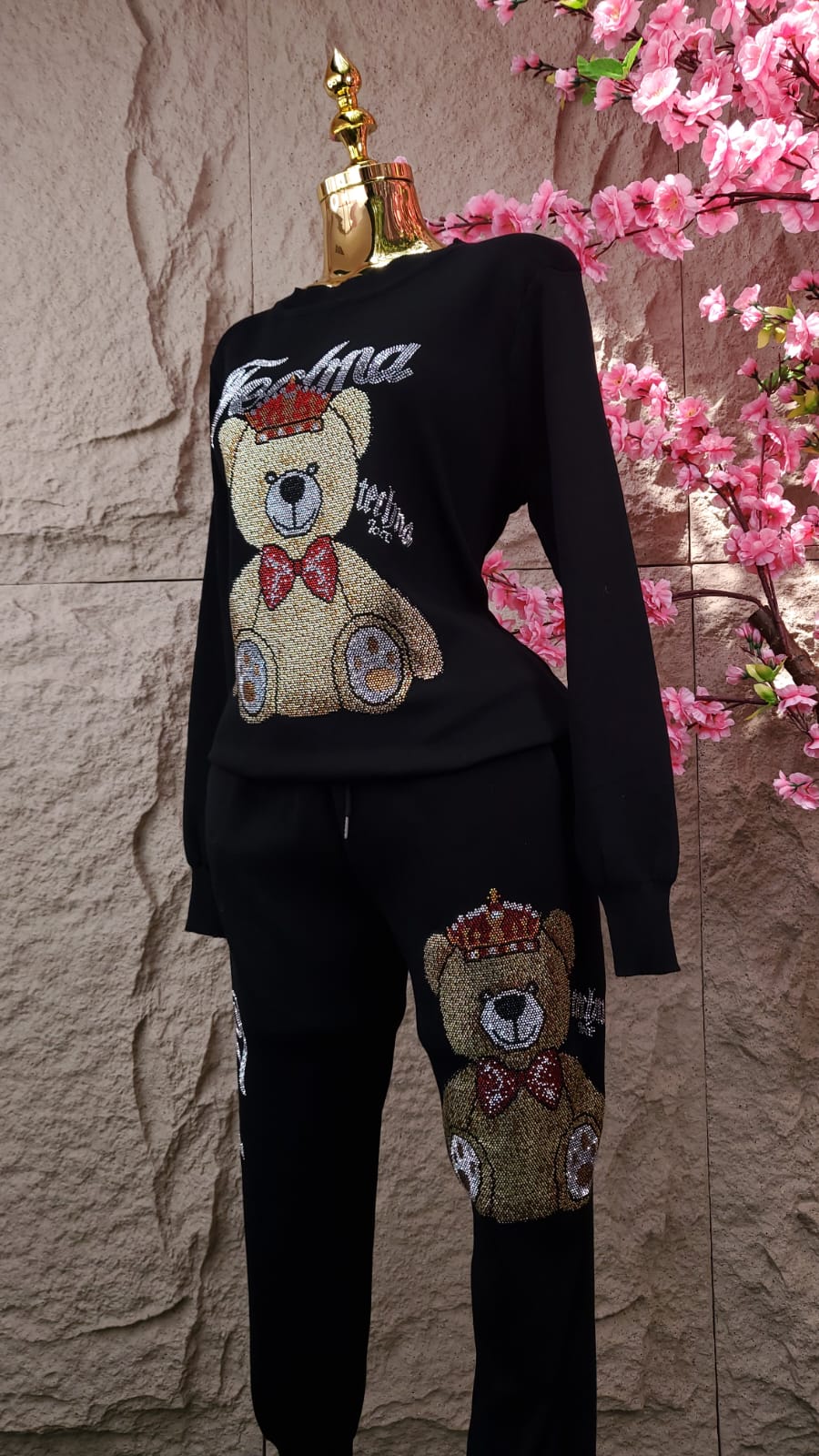 CONJUNTO PANS OSOS DE BRILLOS NEGROS