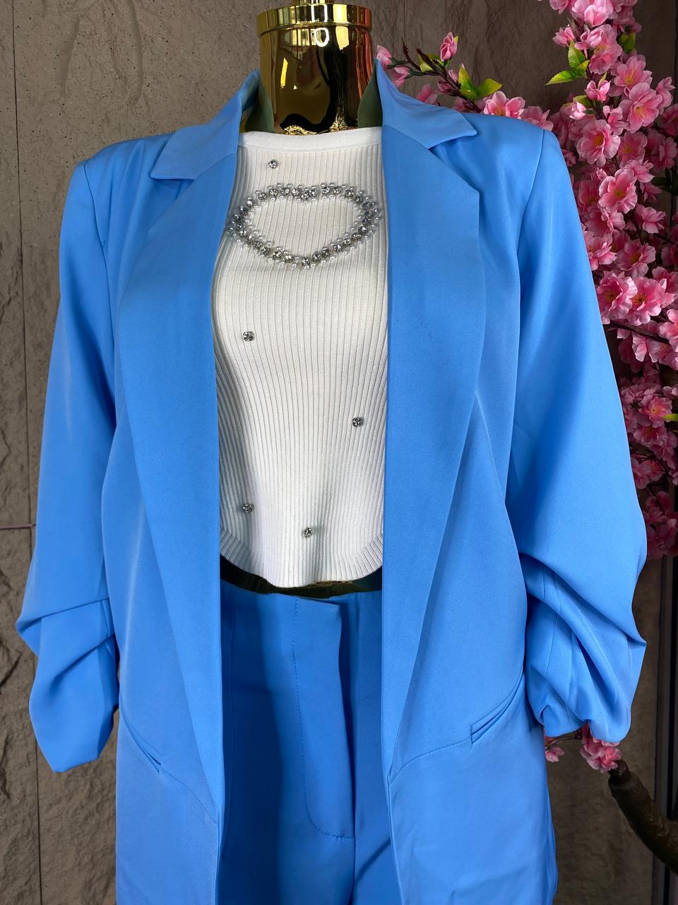 CONJUNTO PANTALON/SACO AZUL