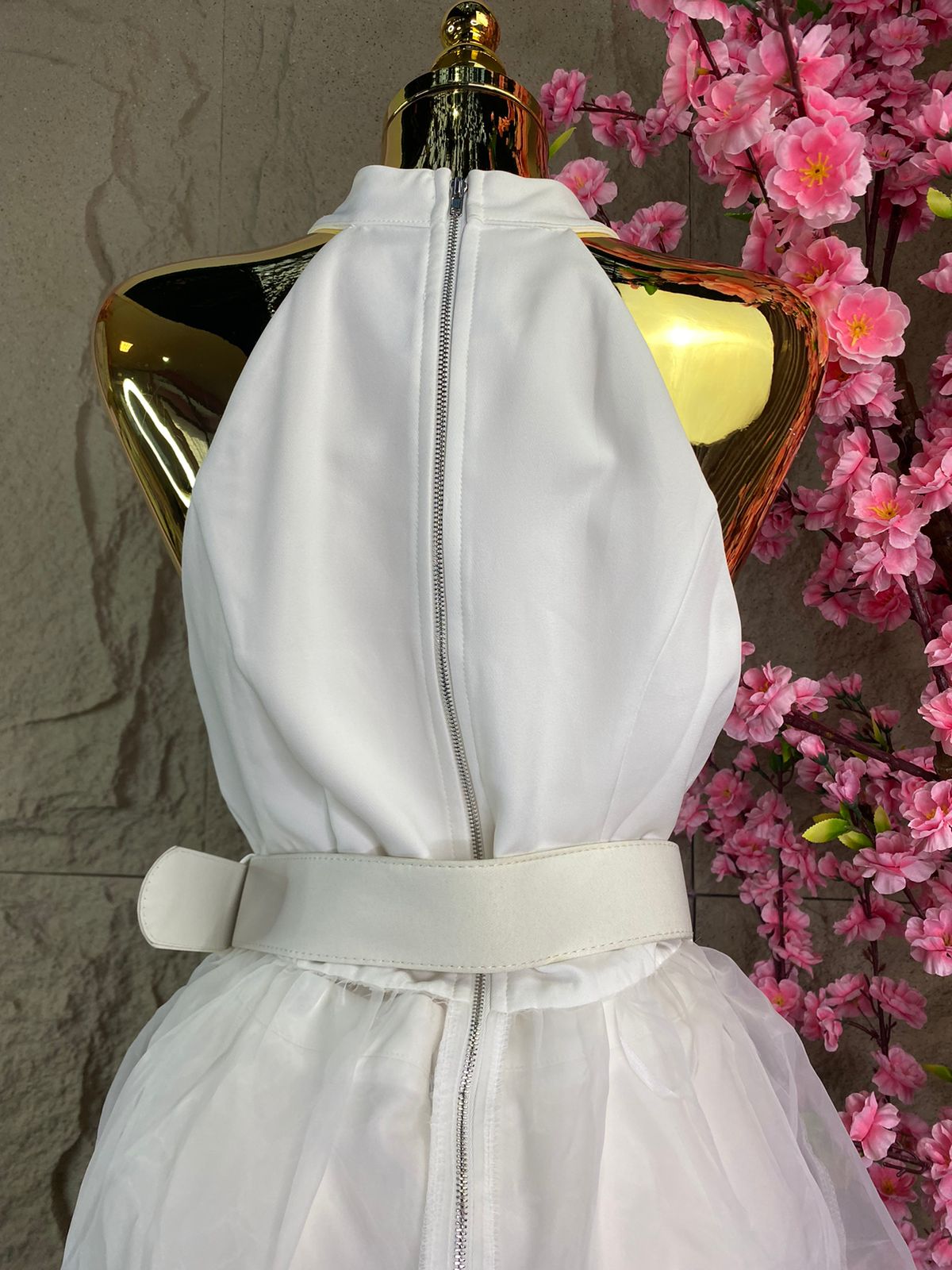 CONJUNTO PANTALON/BLUSA HIGH LOW BLANCO