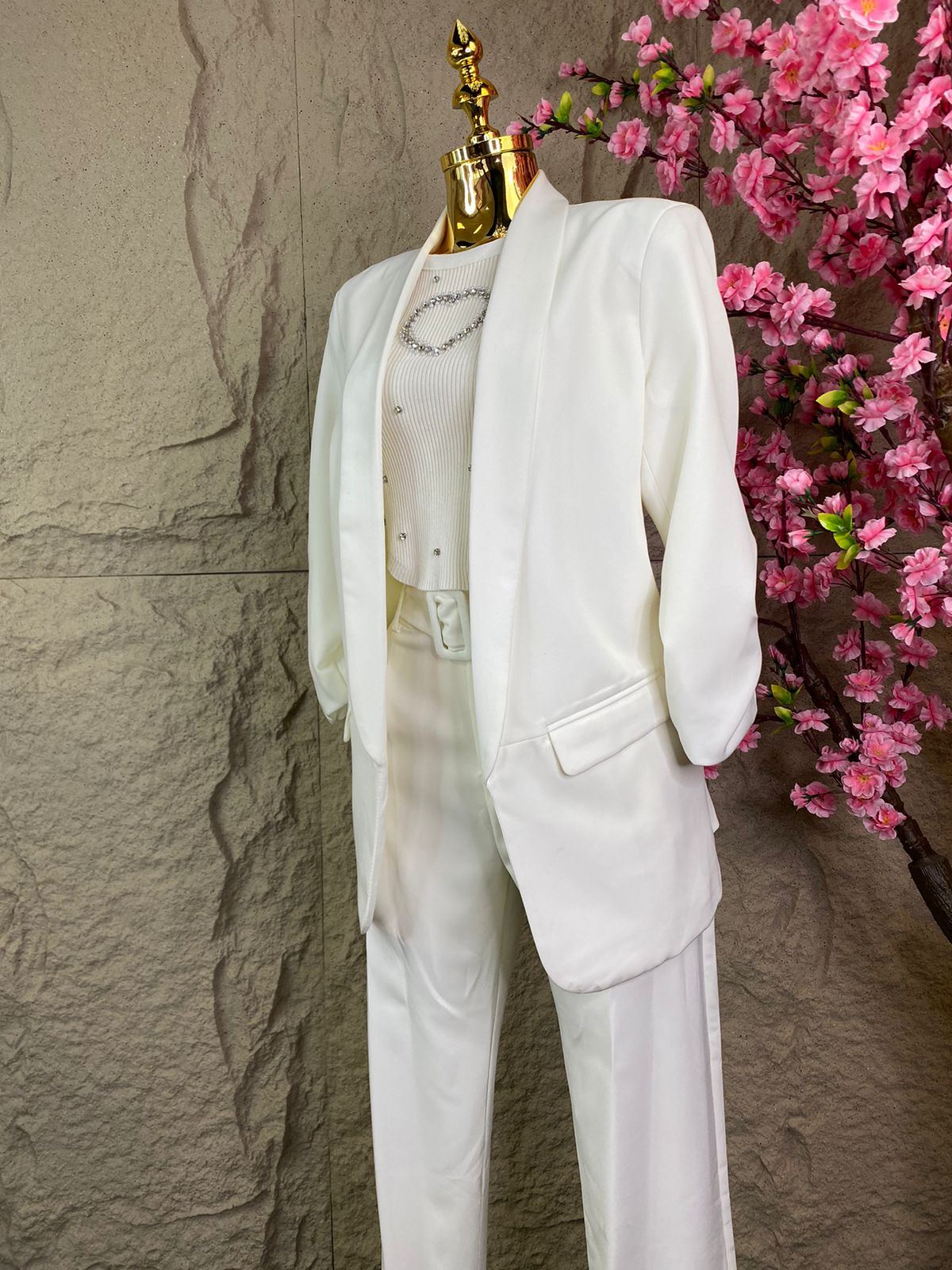 CONJUNTO PANTALON/SACO MARFIL