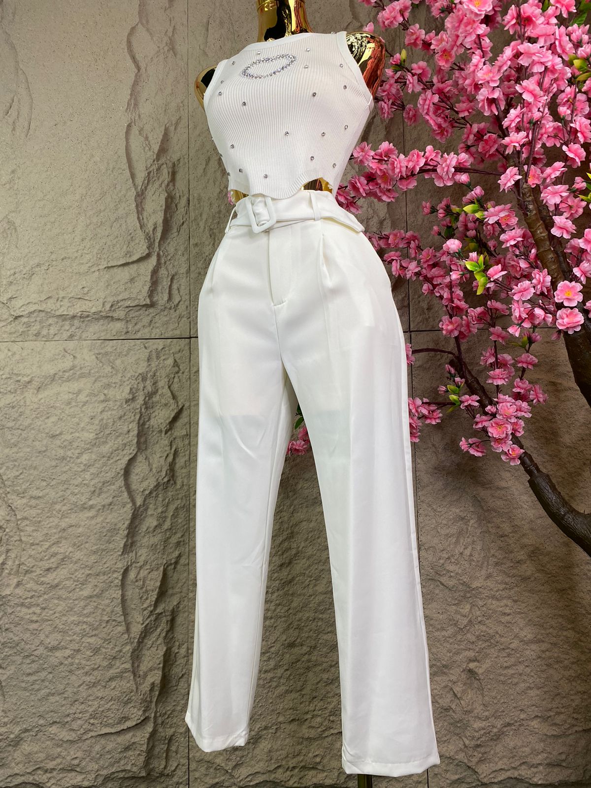 CONJUNTO PANTALON/SACO MARFIL