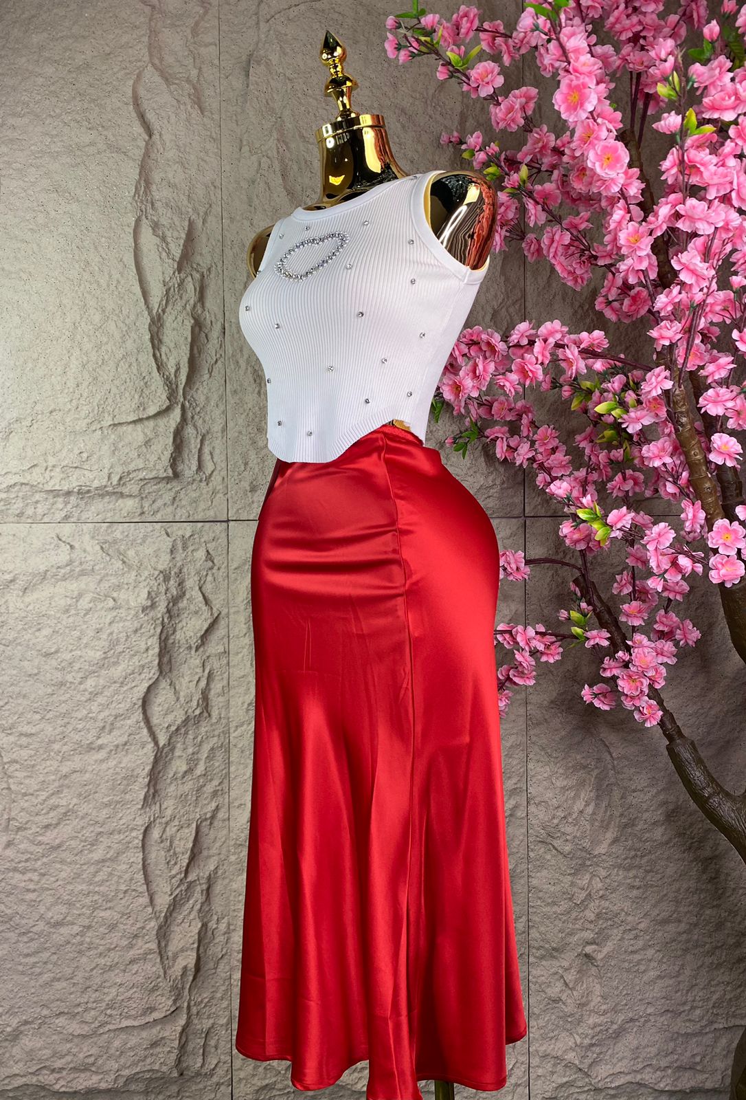 FALDA LINEA A ROJO