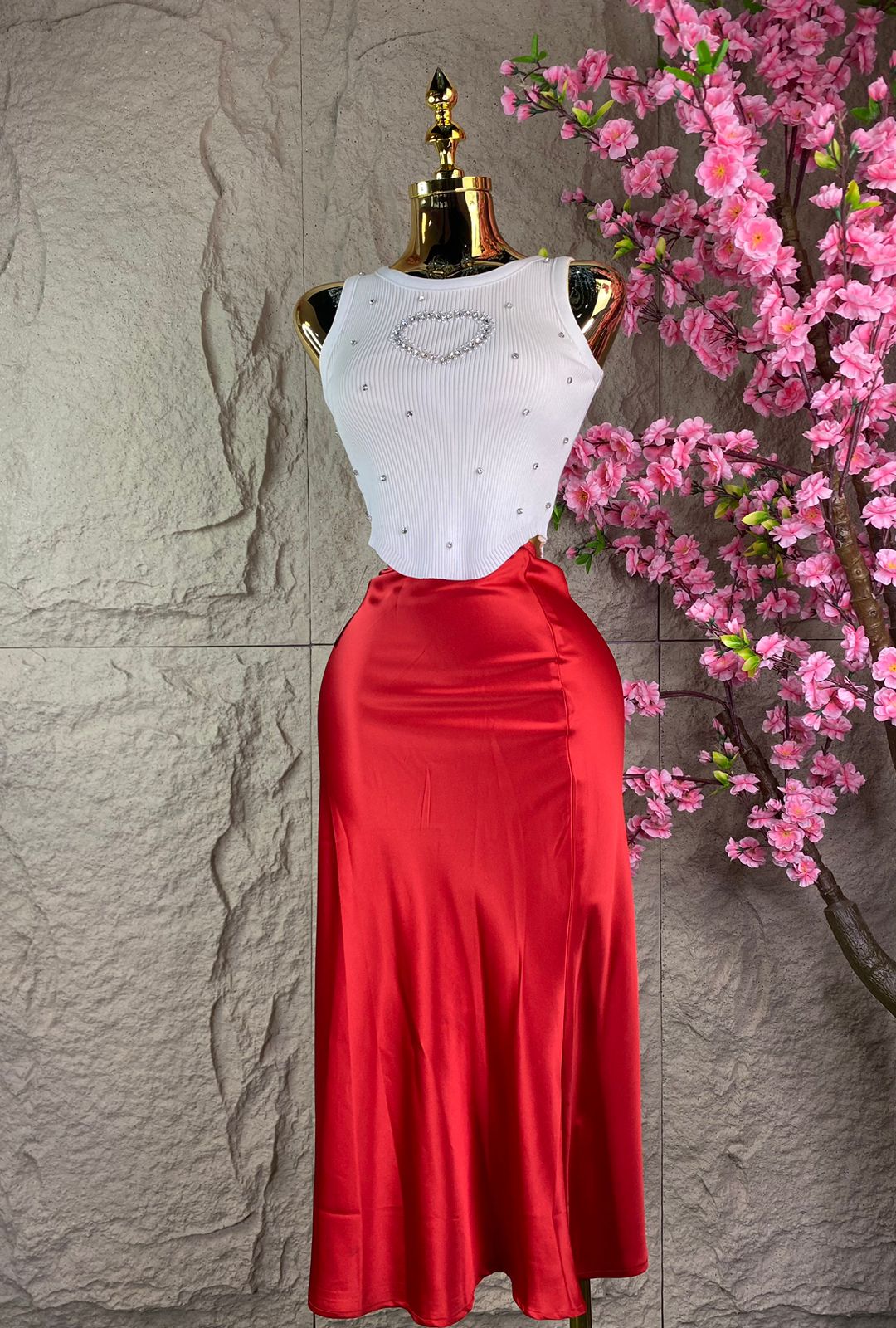 FALDA LINEA A ROJO