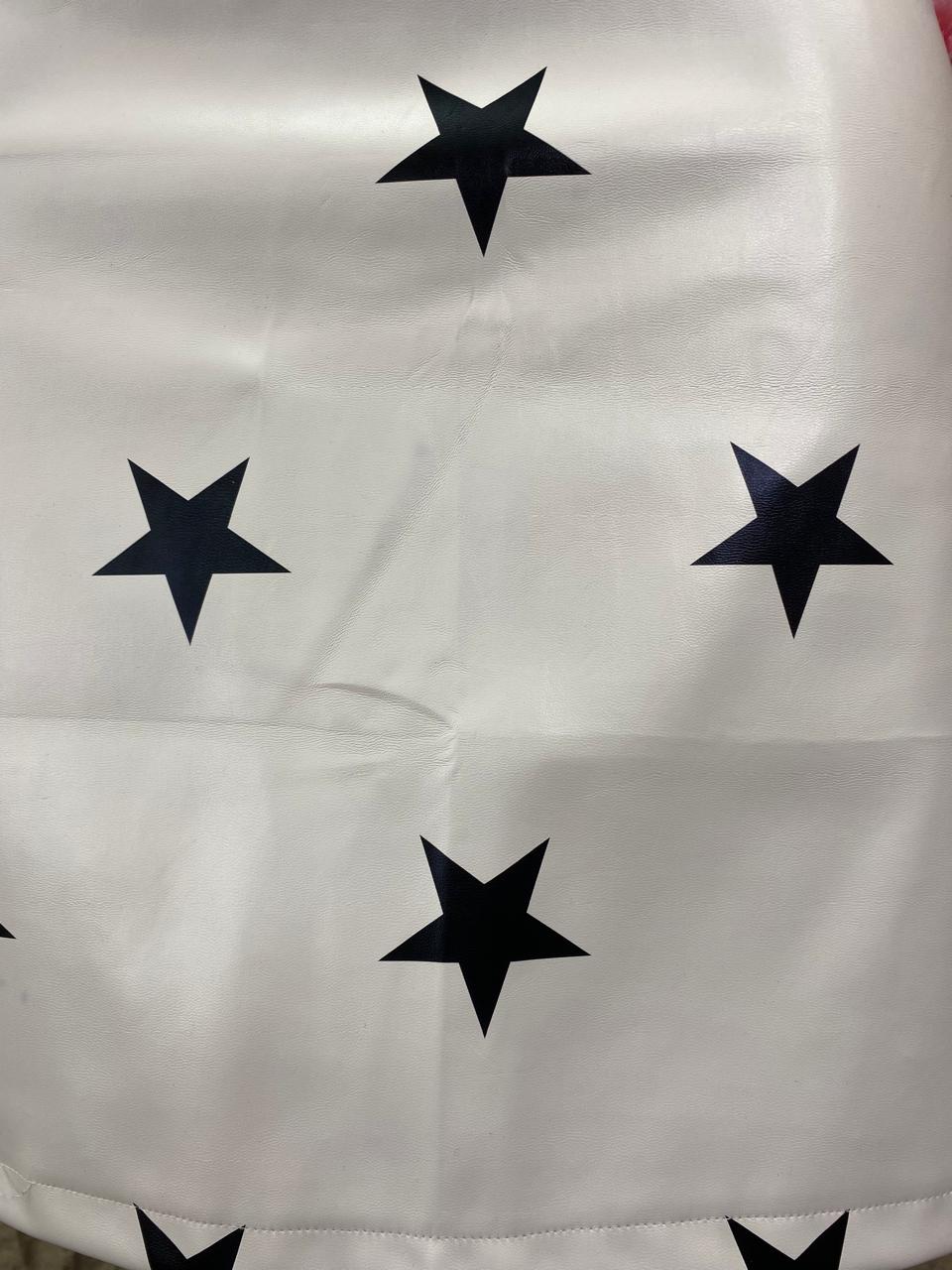 FALDA MINI ESTRELLAS VINIPIEL BLANCO