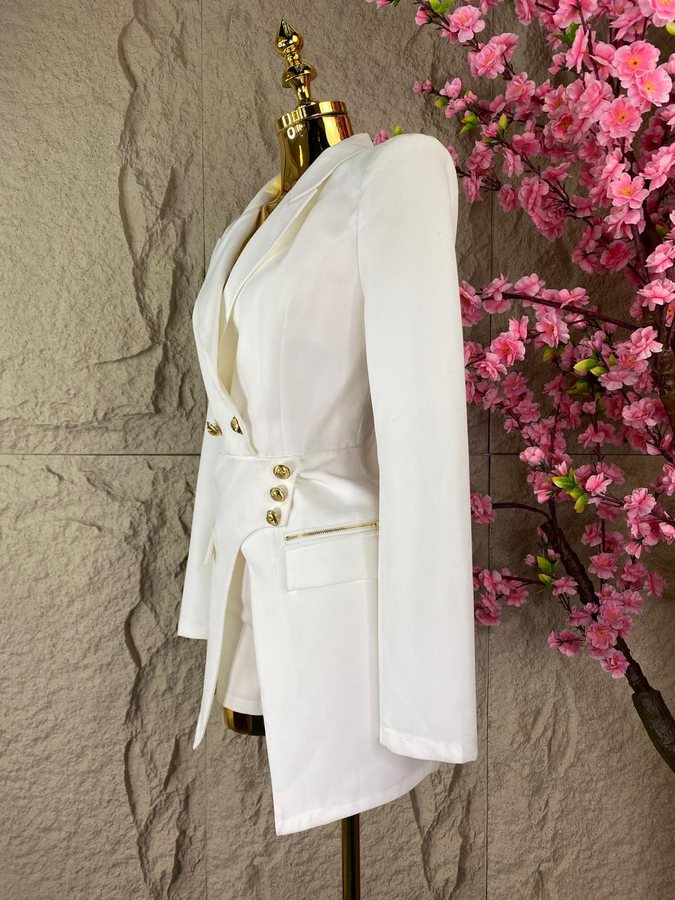 JUMPSUIT CORTO ML CRUZADO MARFIL