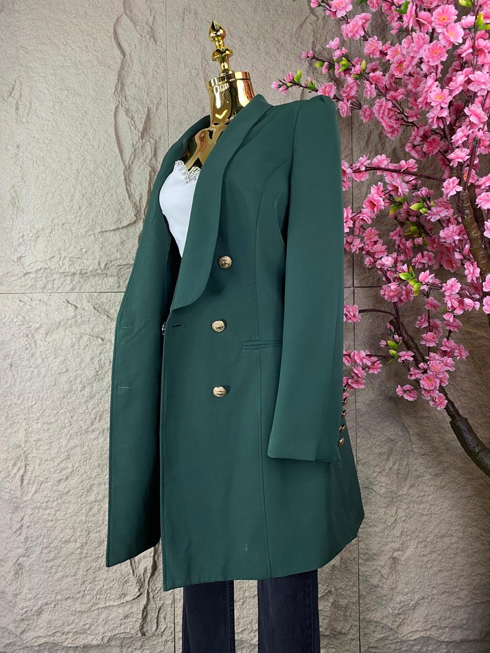 GABARDINA LARGA POLIESTER VERDE