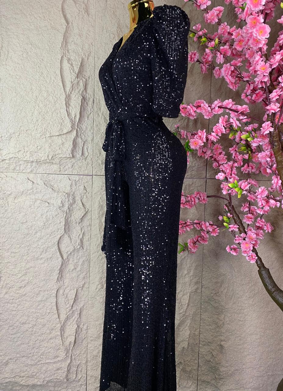 JUMPSUIT LARGO LENTEJUELA NEGRO