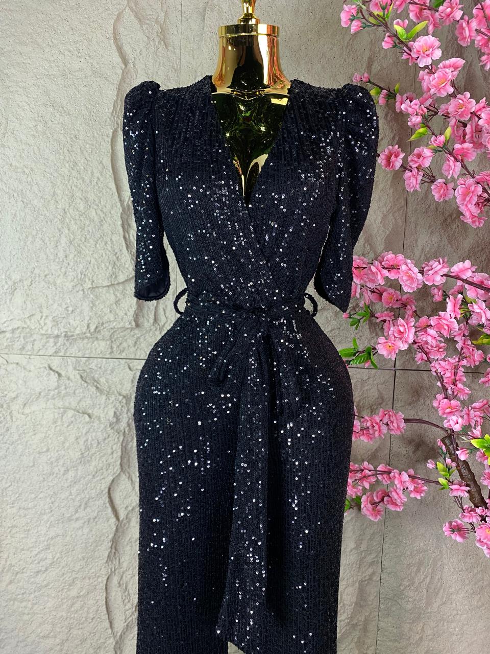 JUMPSUIT LARGO LENTEJUELA NEGRO