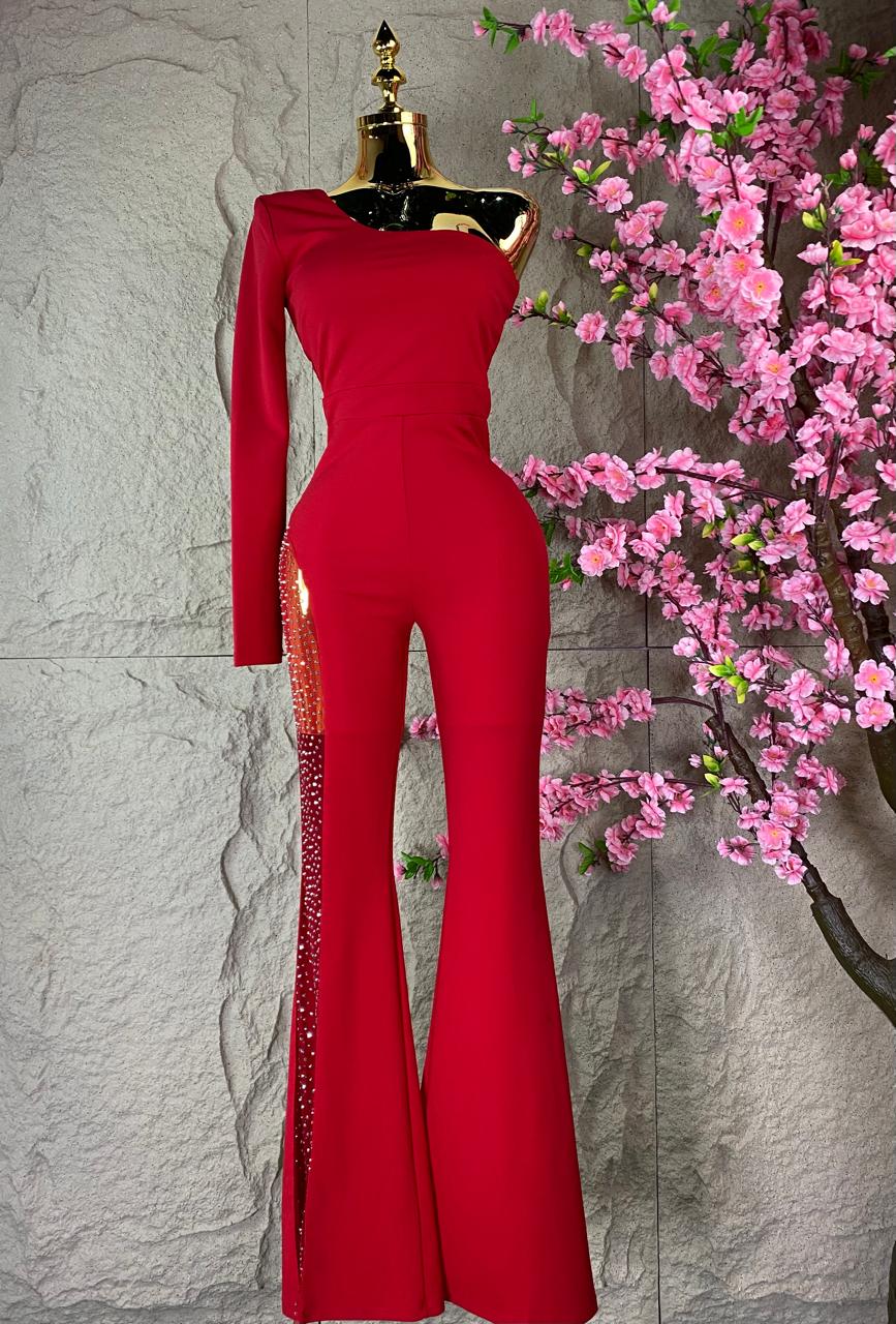 JUMPSUIT LARGO TIPO PALAZZO ROJO