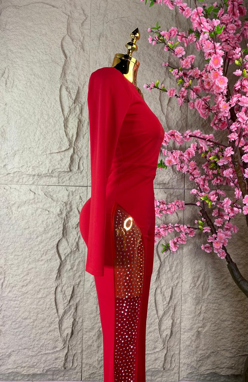 JUMPSUIT LARGO TIPO PALAZZO ROJO